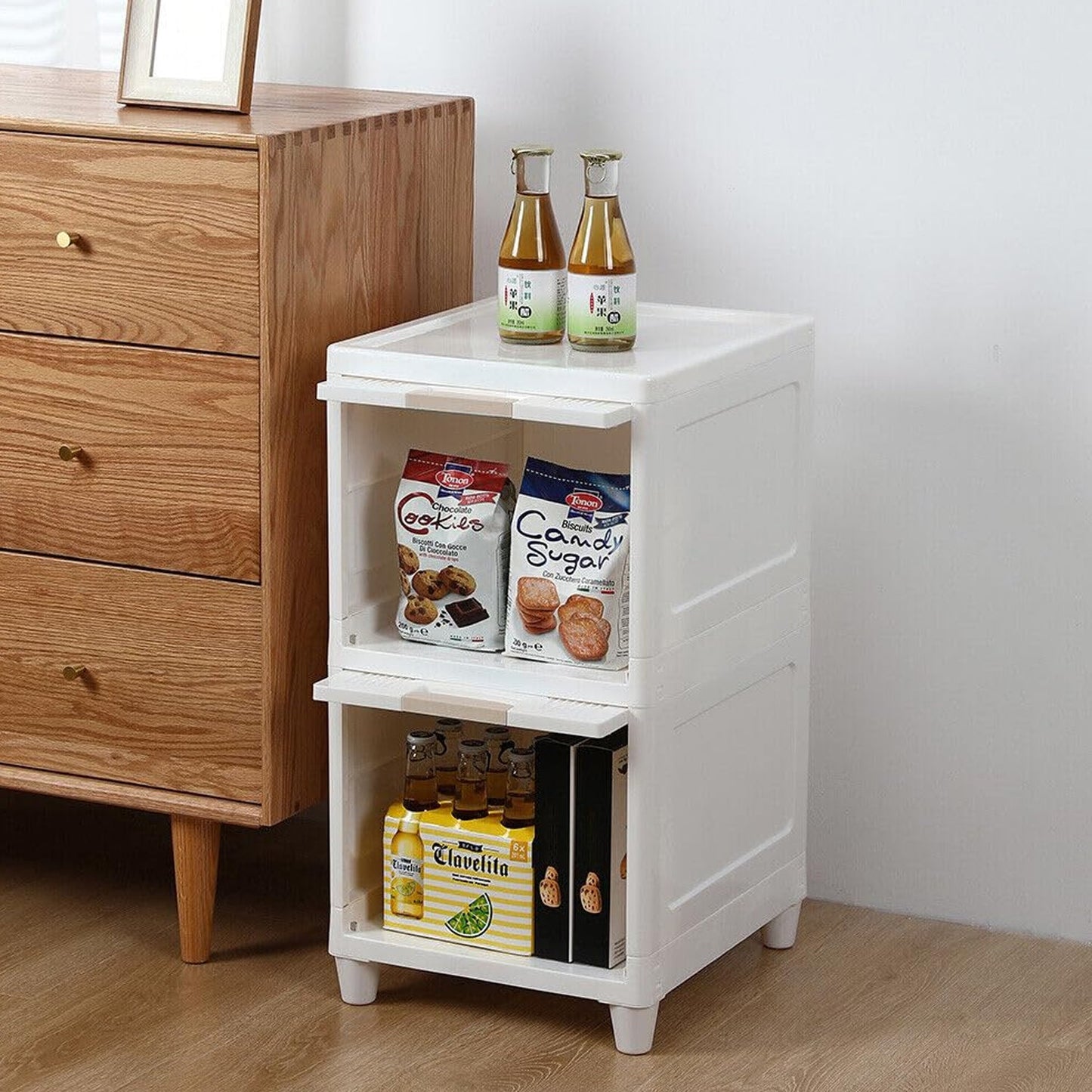 Multipurpose Storage Cabinet, Storage Solutions plastic drawers || Multi Layer Wardrobe Storage Drawers || Foldable Multipurpose Drawer Units For Kitchen, Bathroom, Bedroom, Cloth (2 Layer) - Springkart 