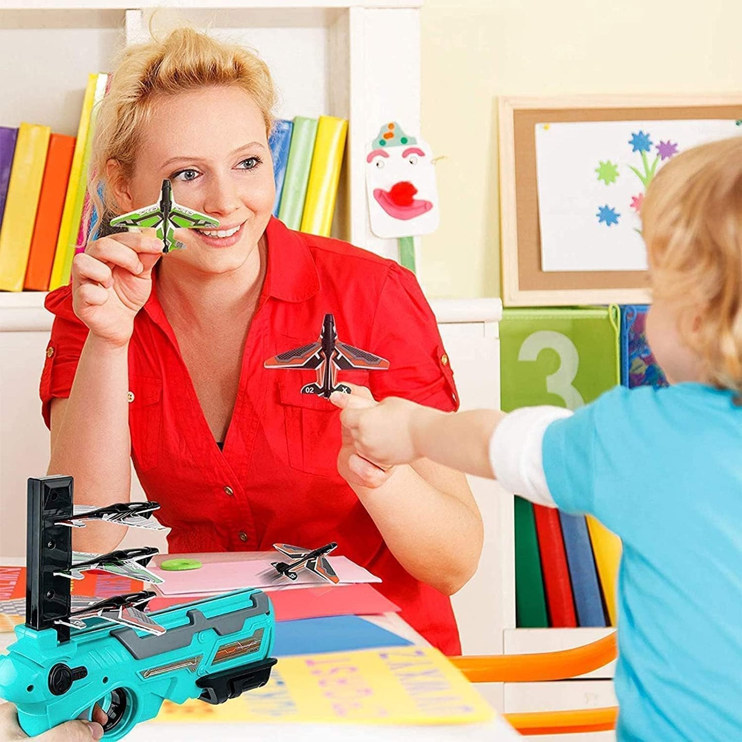 Airplane Launcher Toy with Foam Planes, 5-Pack - Springkart 