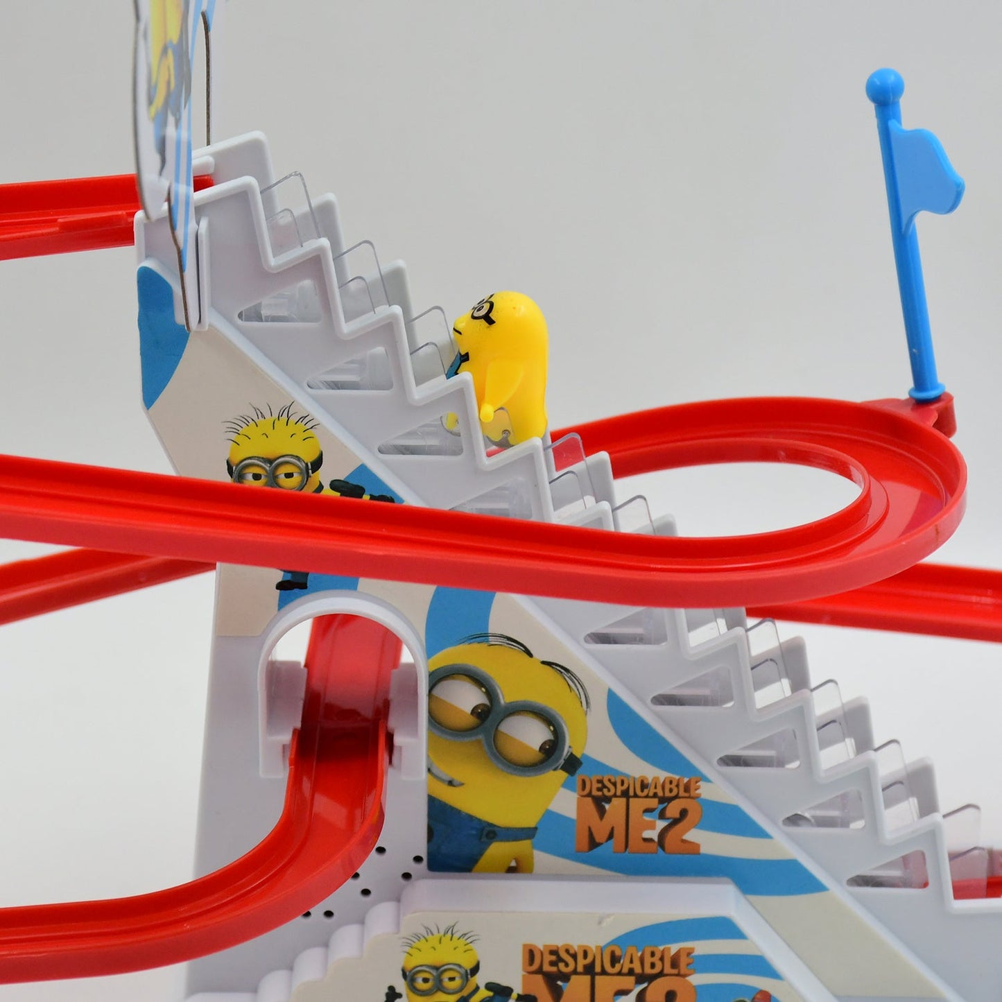 Ducks Climb Stairs Toy Roller Coaster, Electric Duck Chasing Race Track Set, Fun Duck Stair Climbing Toy with Flashing Lights Music and 3 Ducks, Small Ducks Climbing Toys - Springkart 