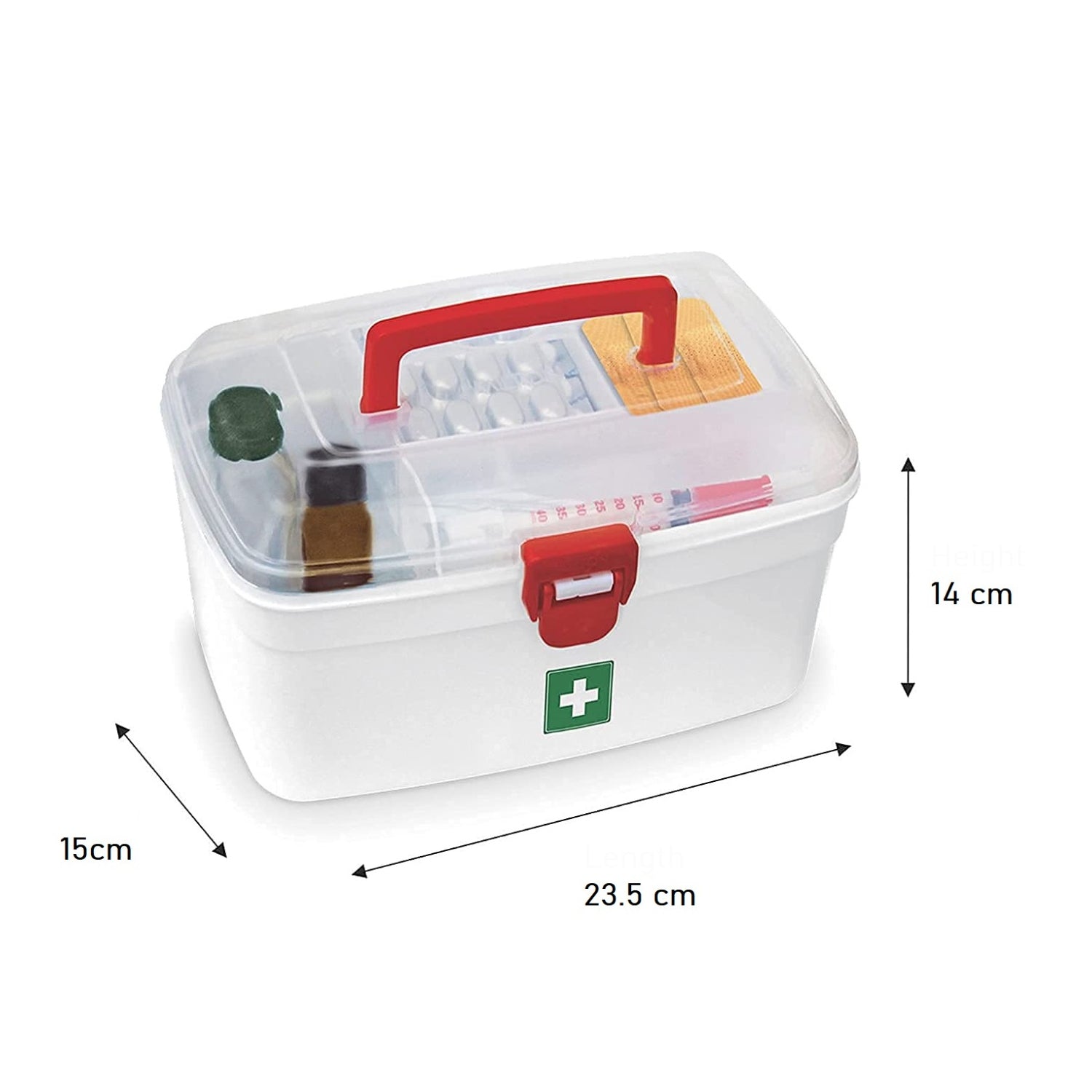 Medical Storage Box with Detachable Tray & Handle - Springkart 