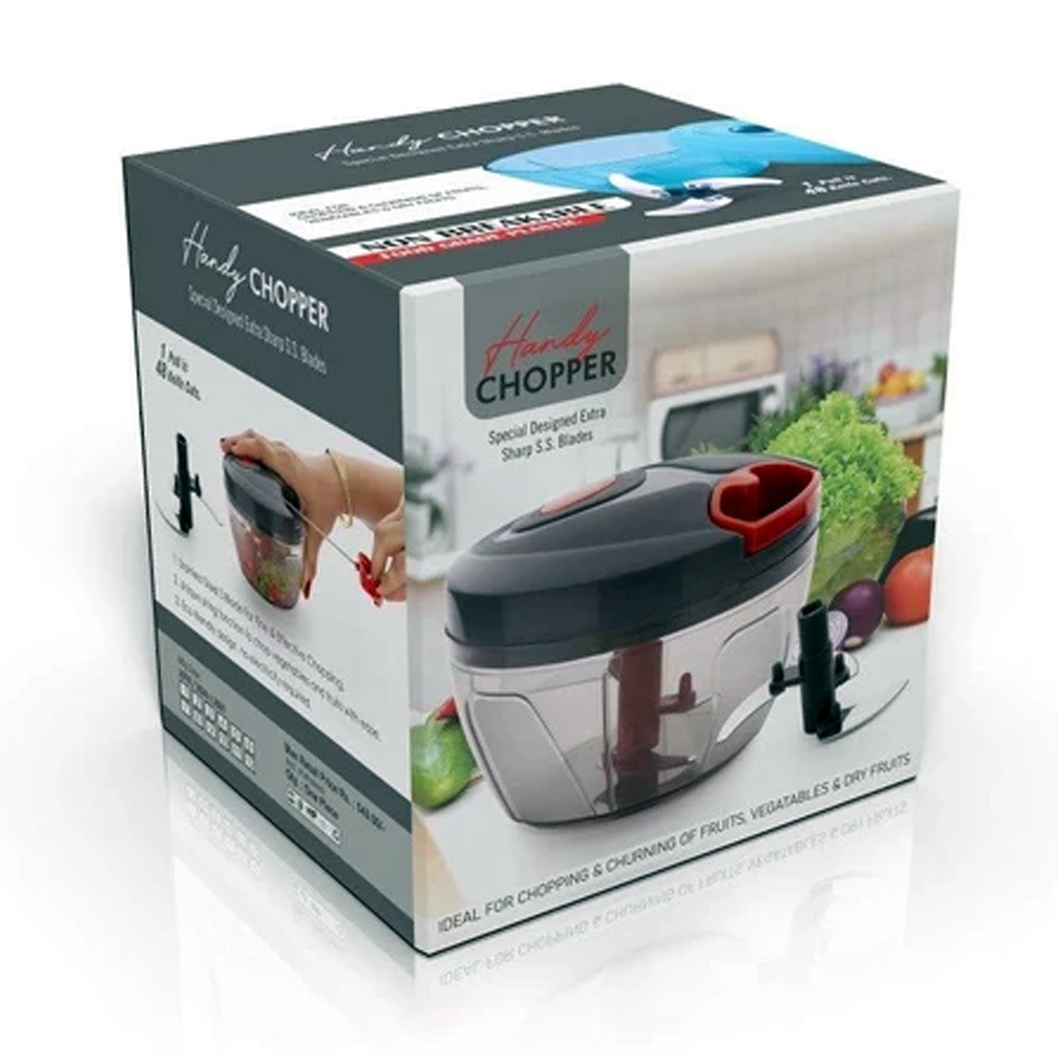 Manual Food Chopper, Compact & Powerful Hand Held Vegetable Chopper / Blender - Springkart 