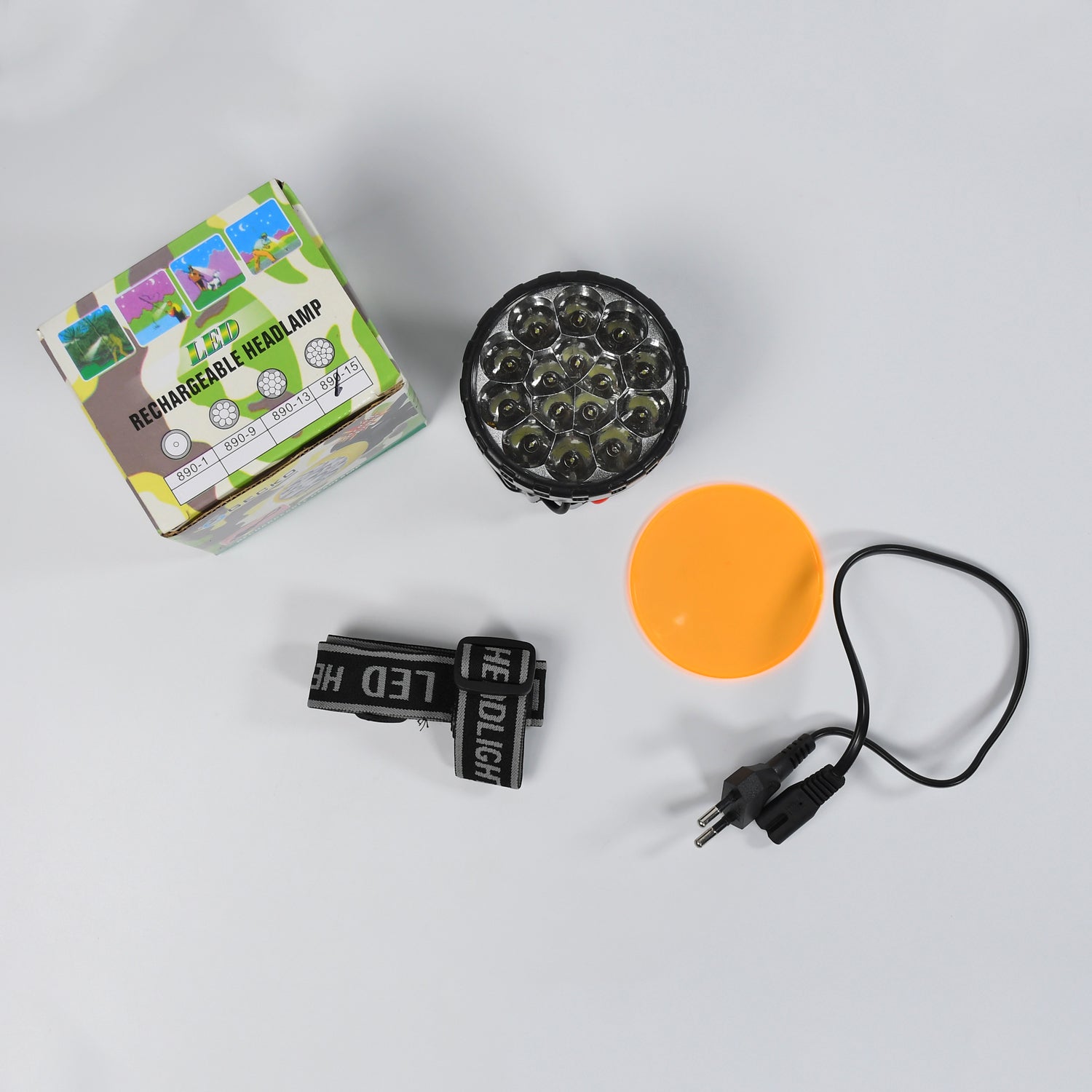 Head Lamp 15 Led Long Range Rechargeable Lamp Use For Camping, Hiking - Springkart 