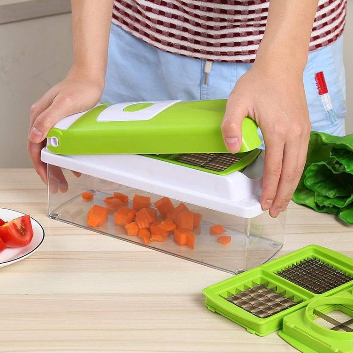 Plastic 13-in-1 Manual Vegetable Grater,Chipser and Slicer - Springkart 