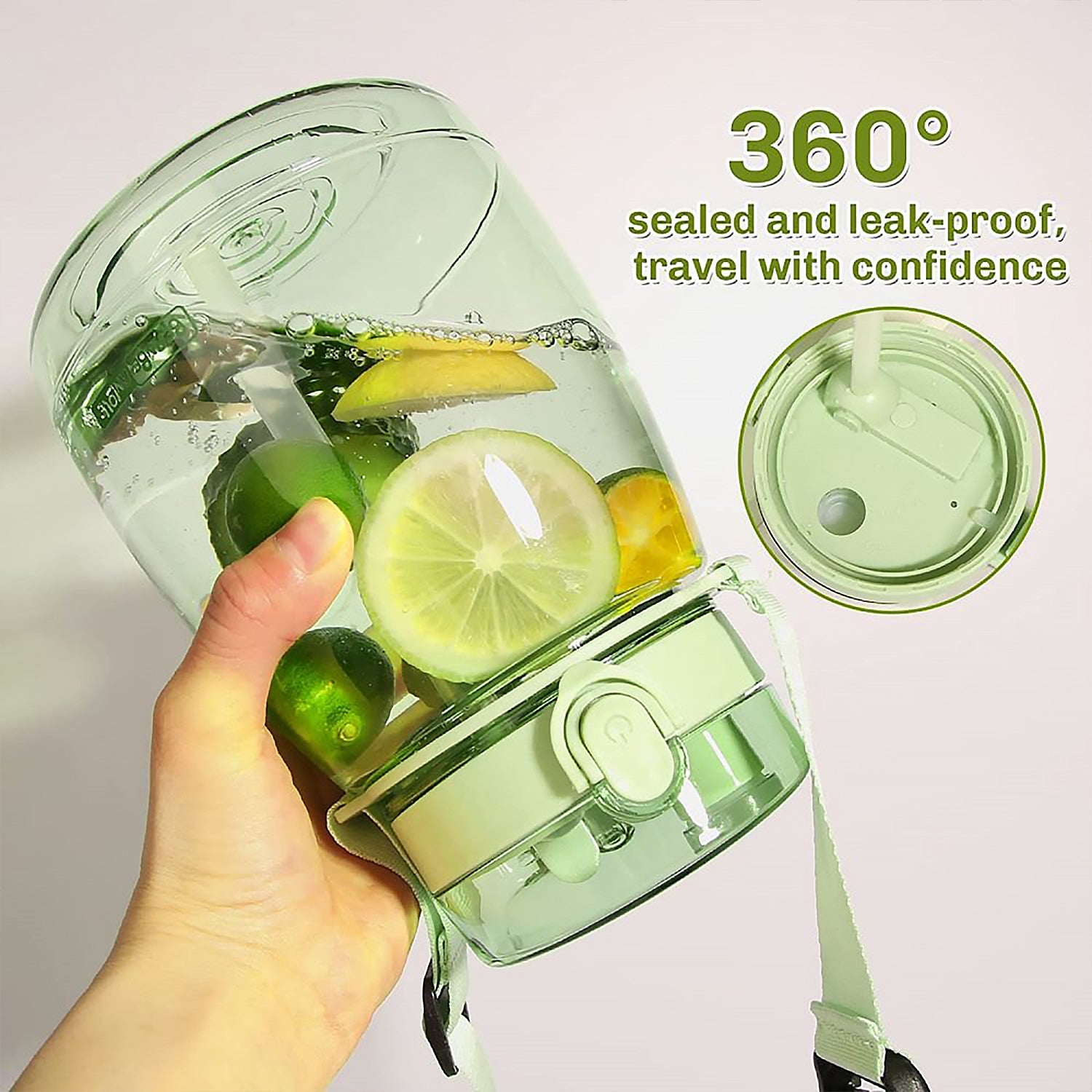 Insulated Water Bottle Portable Water Bottle With Strap, Sticker and Straw Cute Outdoor Sports Bottle For Water Travel Drinkware Jug Travel Water Bottle large Capacity Water Jug, Gym / Kid / Outdoor Sport / Campus, Fashionable (1300 ML Approx) - Springkart 