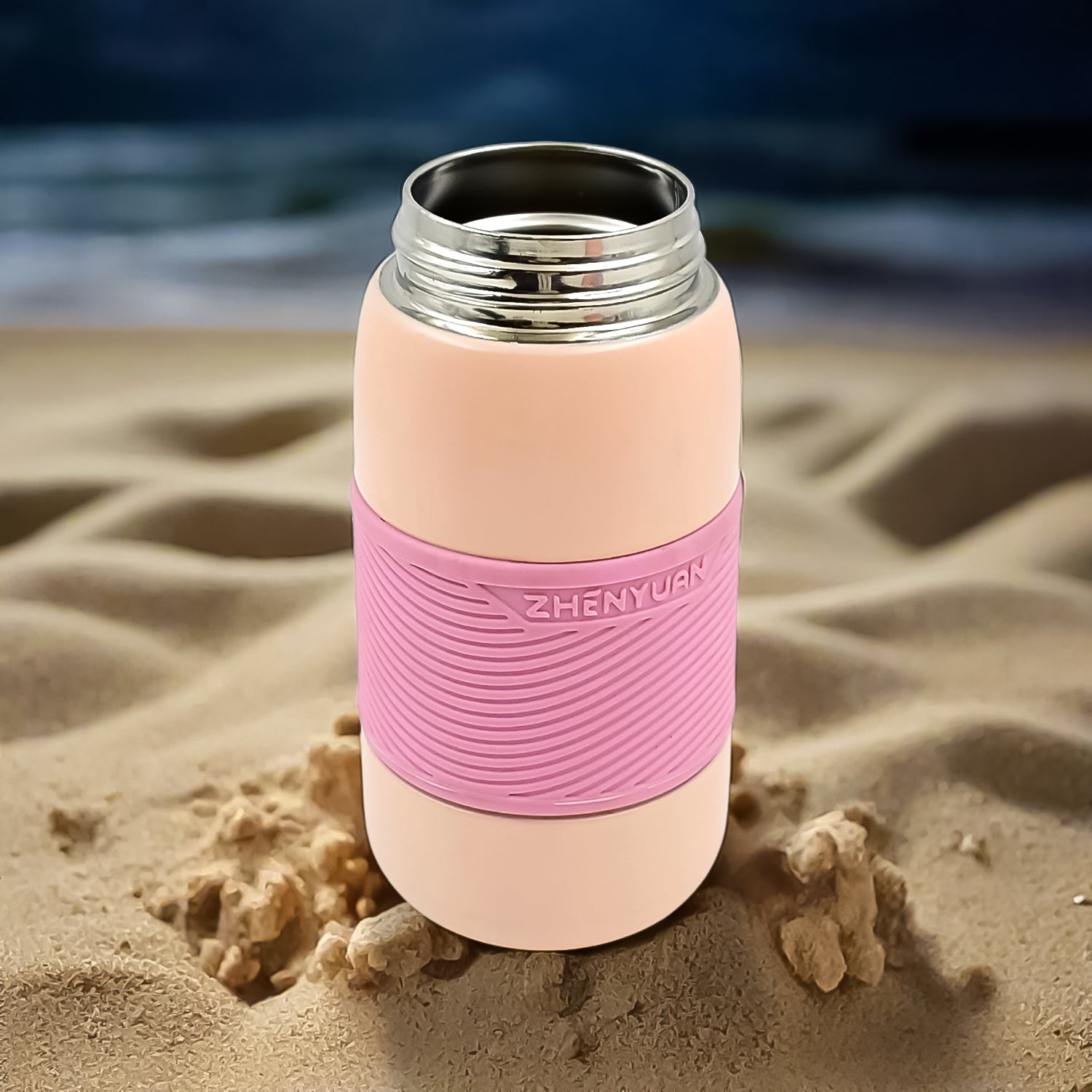 Insulated Stainless Steel Bottle With Rubber Grip (420 ML / Mix Design) - Springkart 