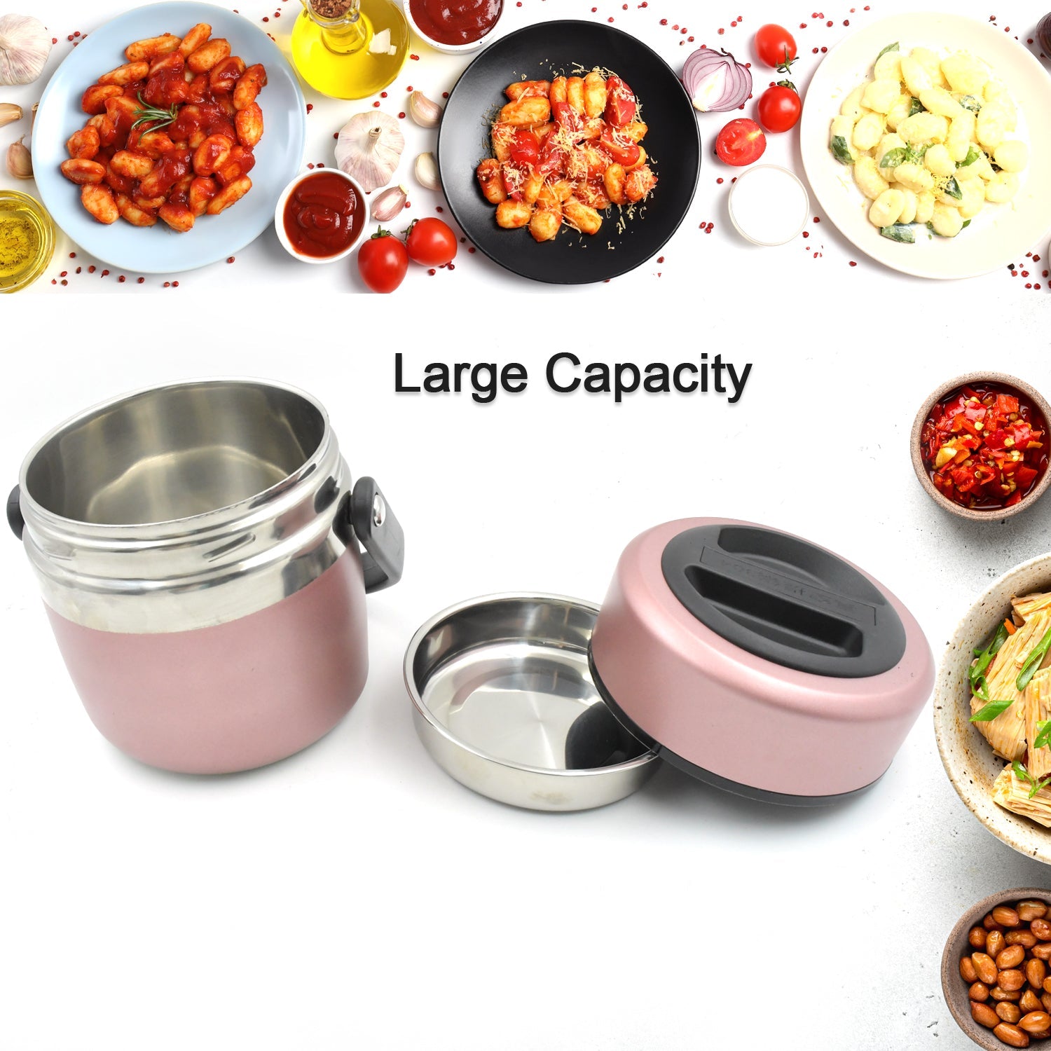 Leak-Proof Thermos Flask: Keeps Food Hot & Fresh (Stainless Steel, Multi-Color) - Springkart 