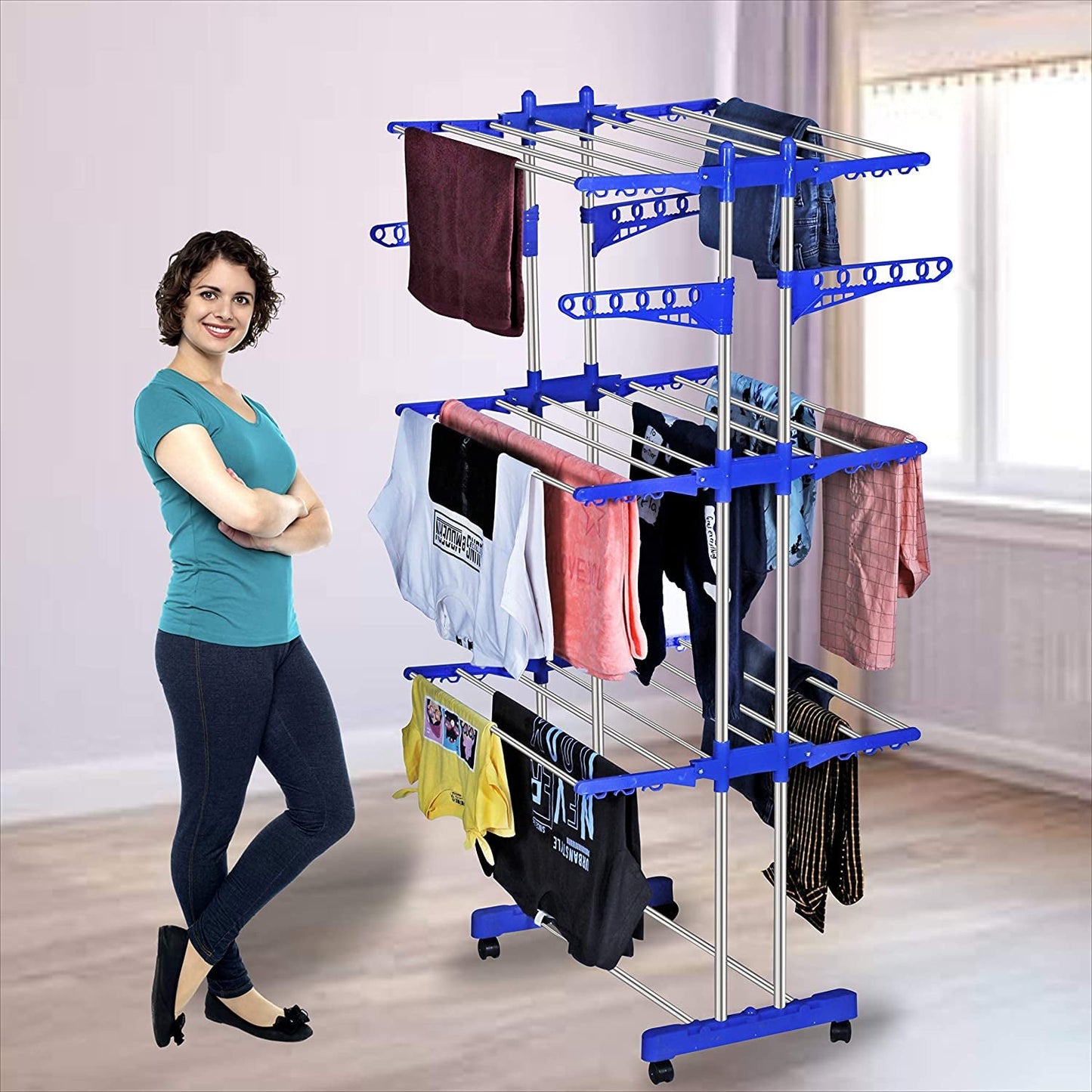 Stainless Steel Cloth Drying Stand - Springkart 