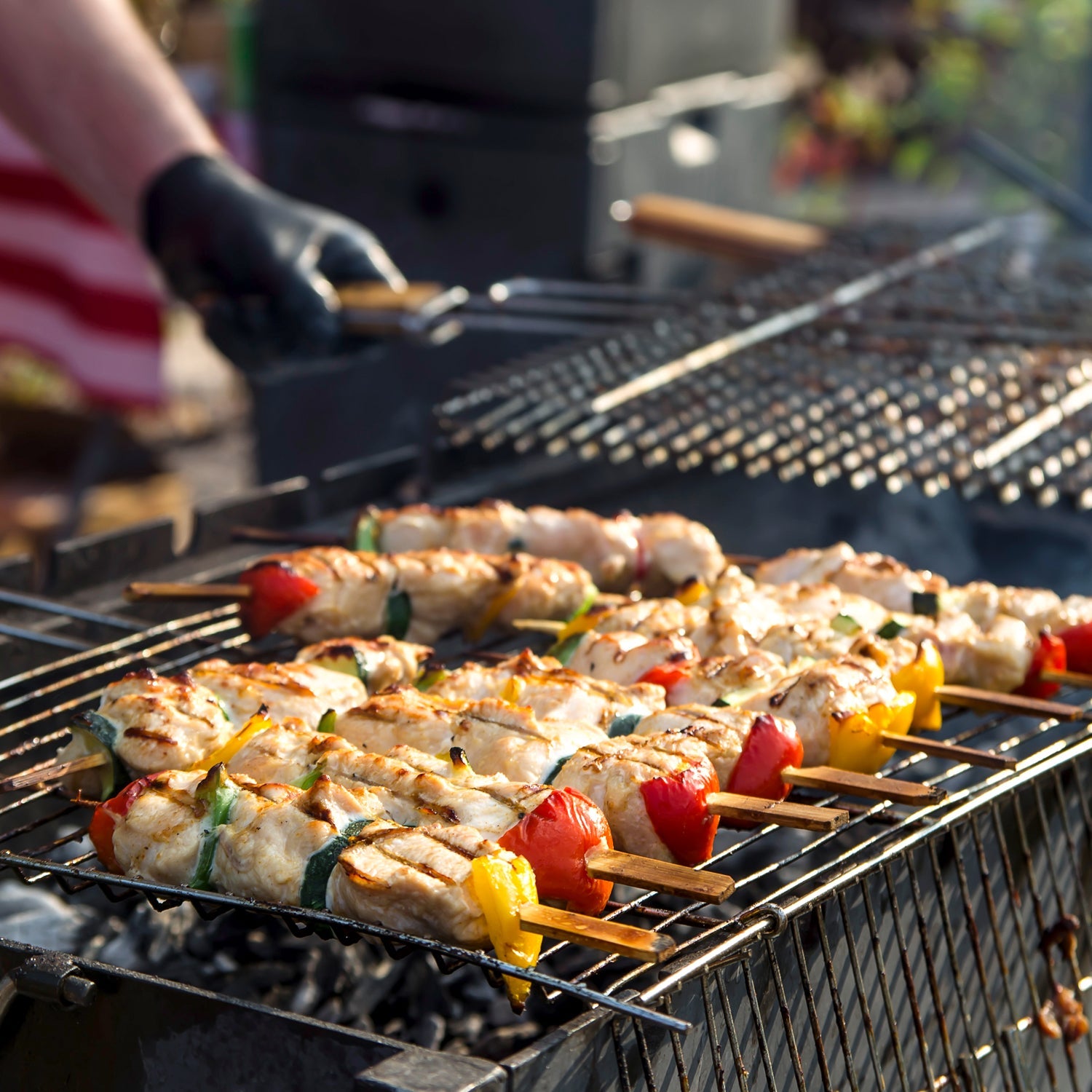 Kitchen Square Stainless Steel Roaster Jali, Barbecue Grill with Wooden Handle - Springkart 