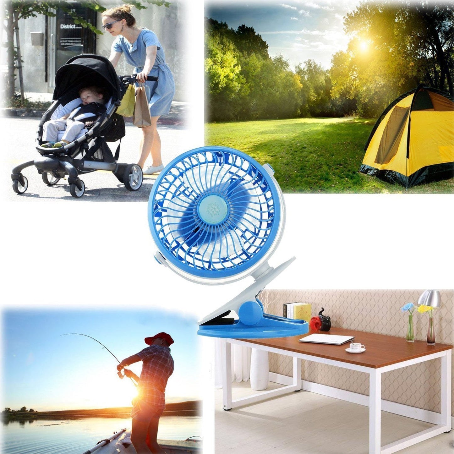 Mini USB Clip Fan widely used in summers for cool down rooms and body purposes.(Battery Not Include) - Springkart 