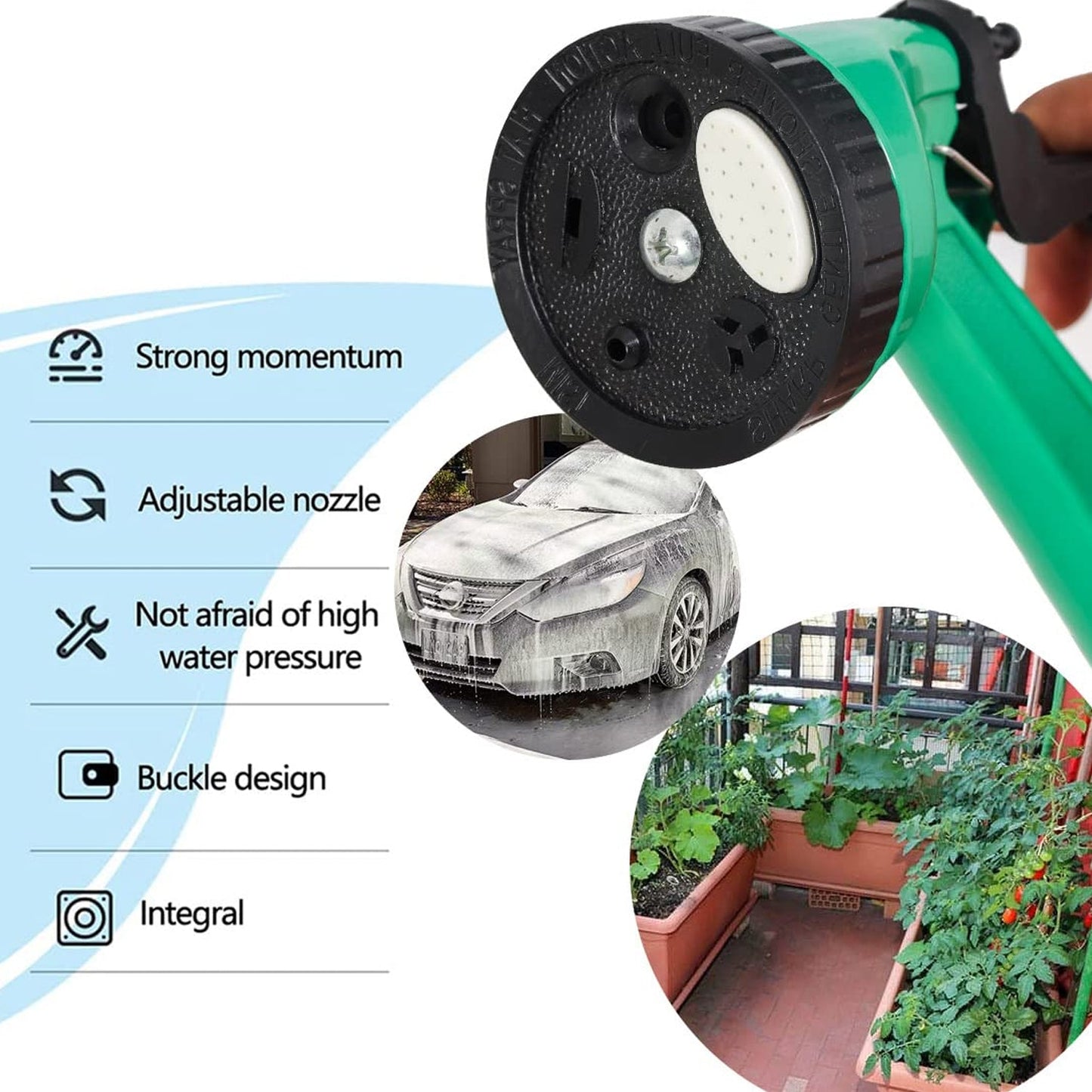 Garden Hose Nozzle Spray Nozzle with Adjustable For Garden & Multi Use - Springkart 