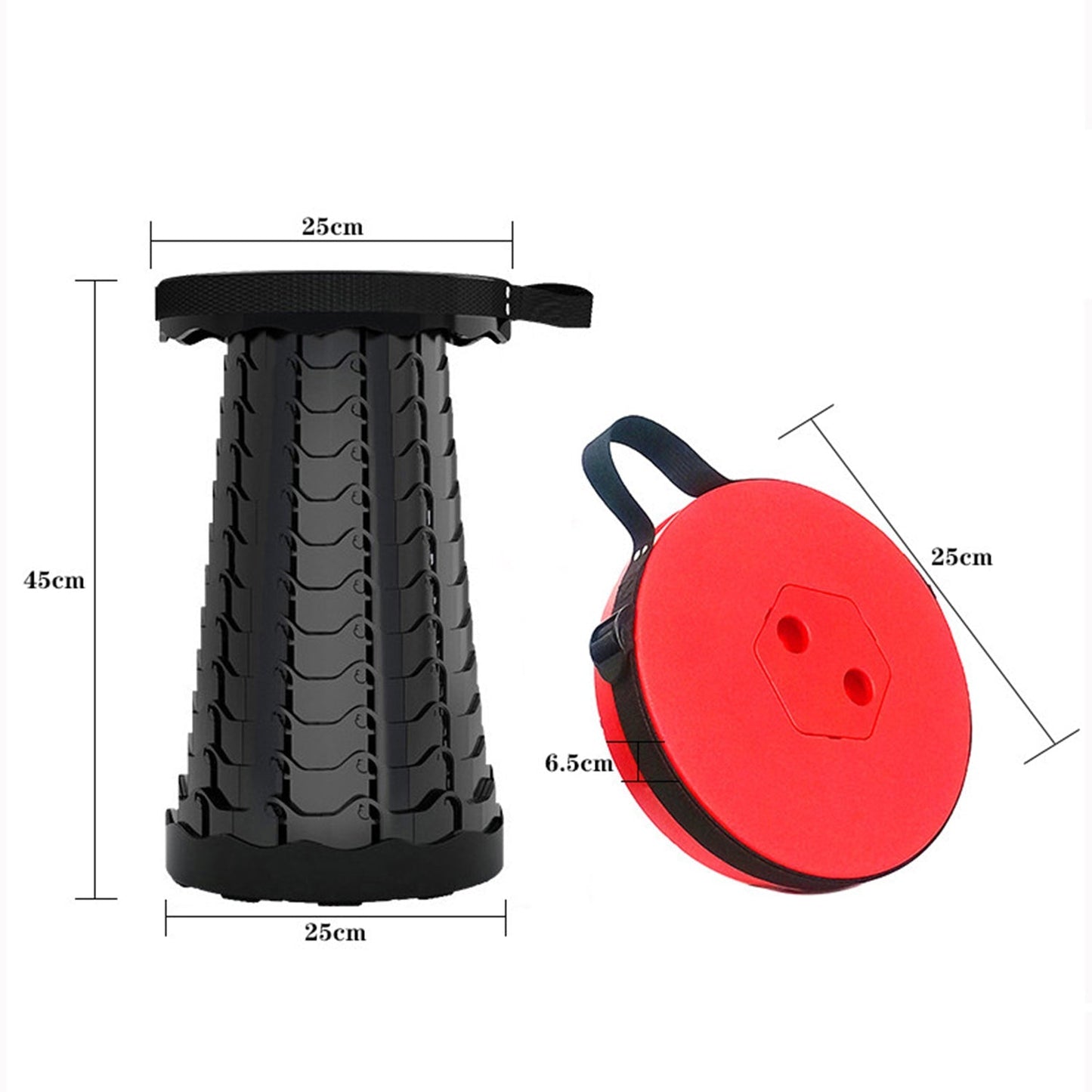 Foldable Retractable Height Adjusting Stool Space Saving Telescopic Stool for Fishing Hiking Stool for Adults and Kids. - Springkart 