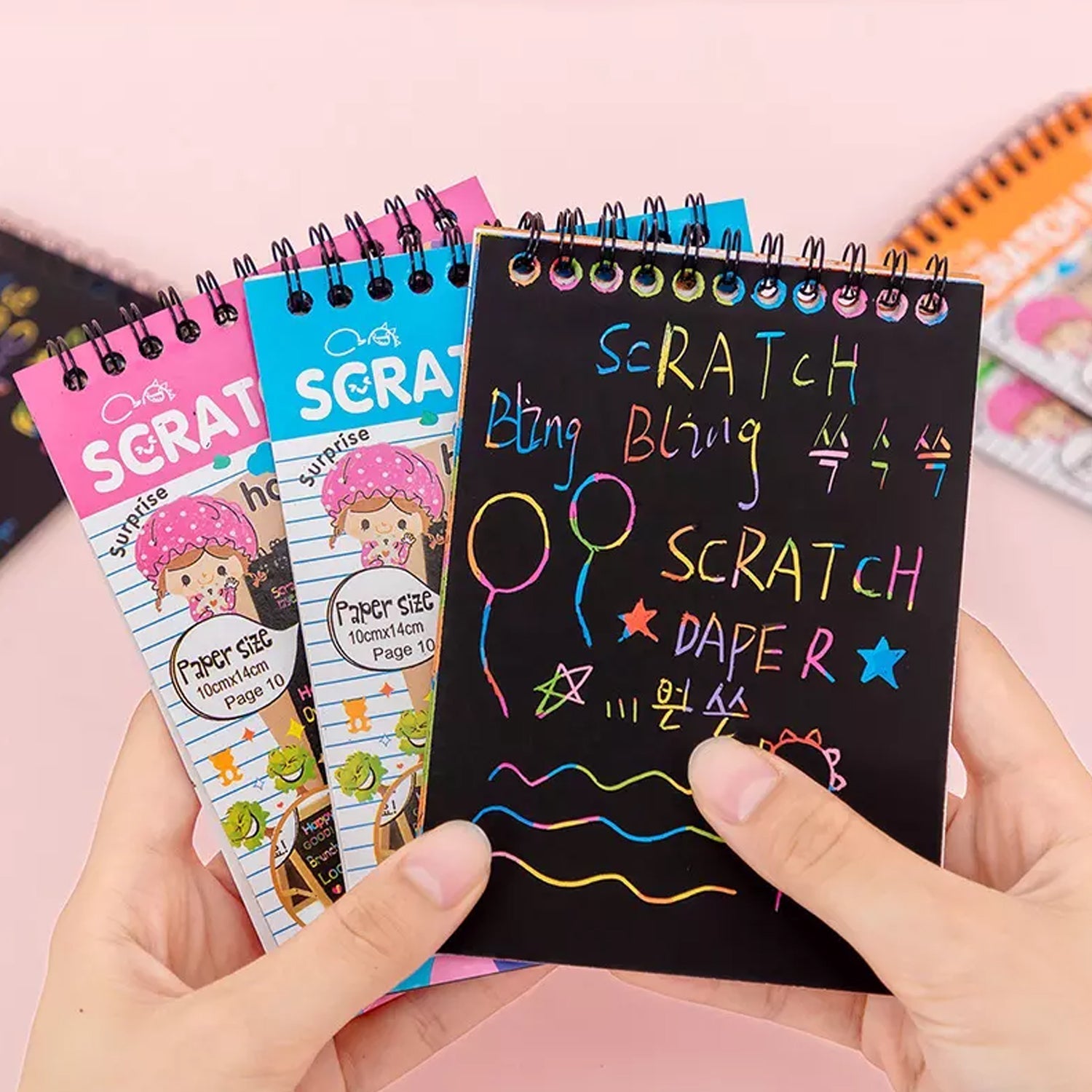 Crafts Rainbow Art Scratch Paper Book (10 Pages, Pack of 1) - Springkart 