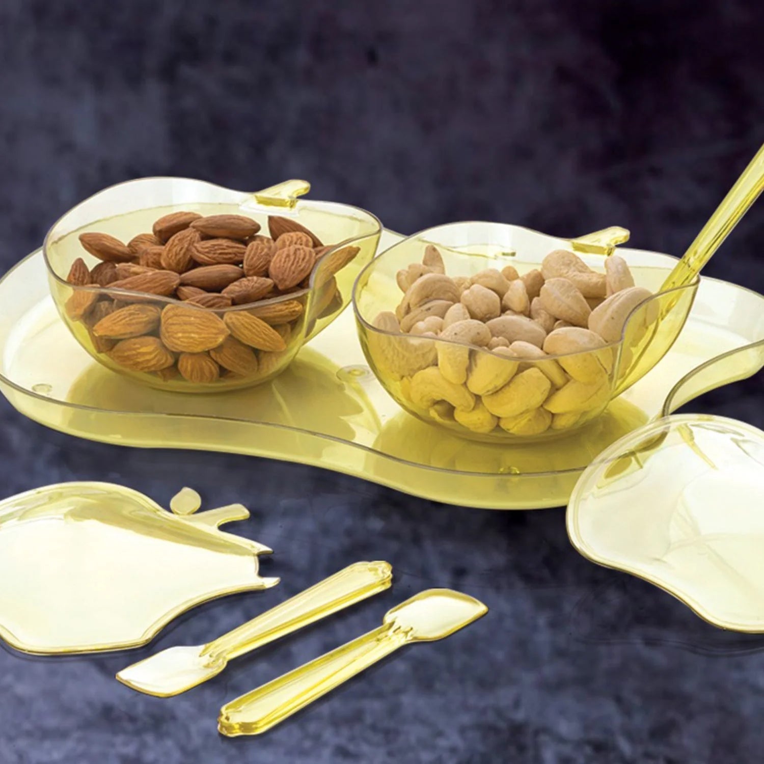 Apple Shape Tray Bowl Used For Serving Snacks And Various Food Stuffs. - Springkart 