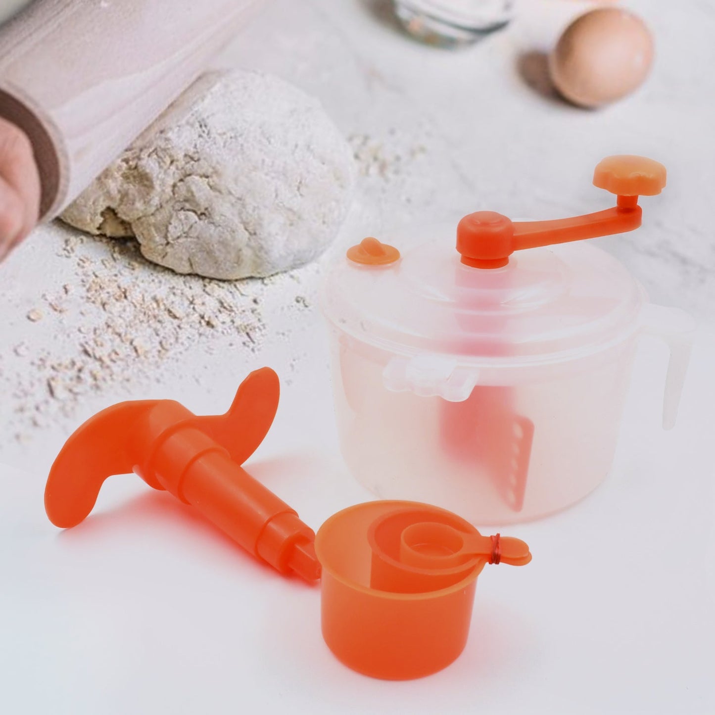 Miracle Atta Maker for Home 2 in 1 Ata Non-Electric Dough Flour Machine for Kitchen | Chakki Clear line Measuring Cups Set Bread Mixer May Vary Hand Tool Plastic Portable Dough Atta - Springkart 