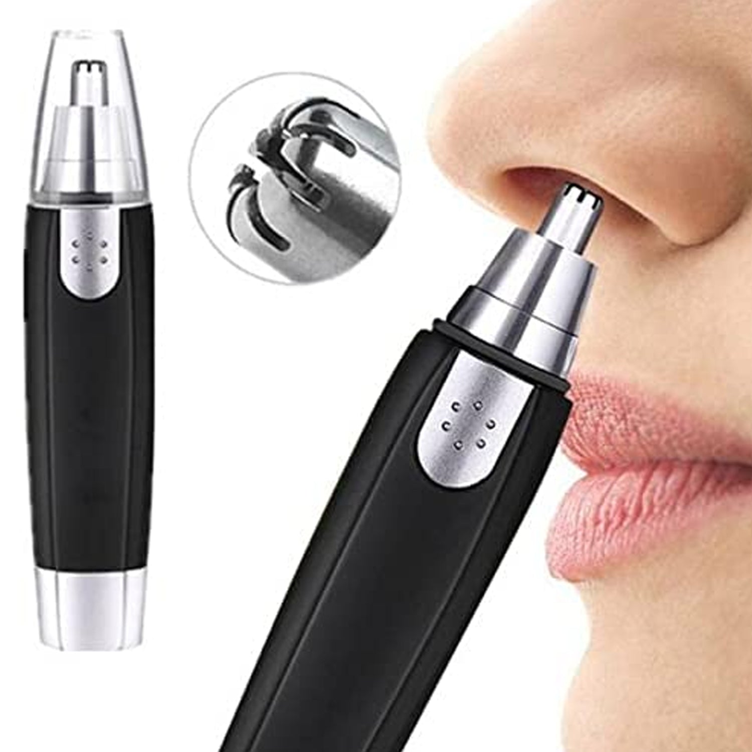 Sharp Steel Battery-Operated Ear and Nose Hair Trimmer - Springkart 