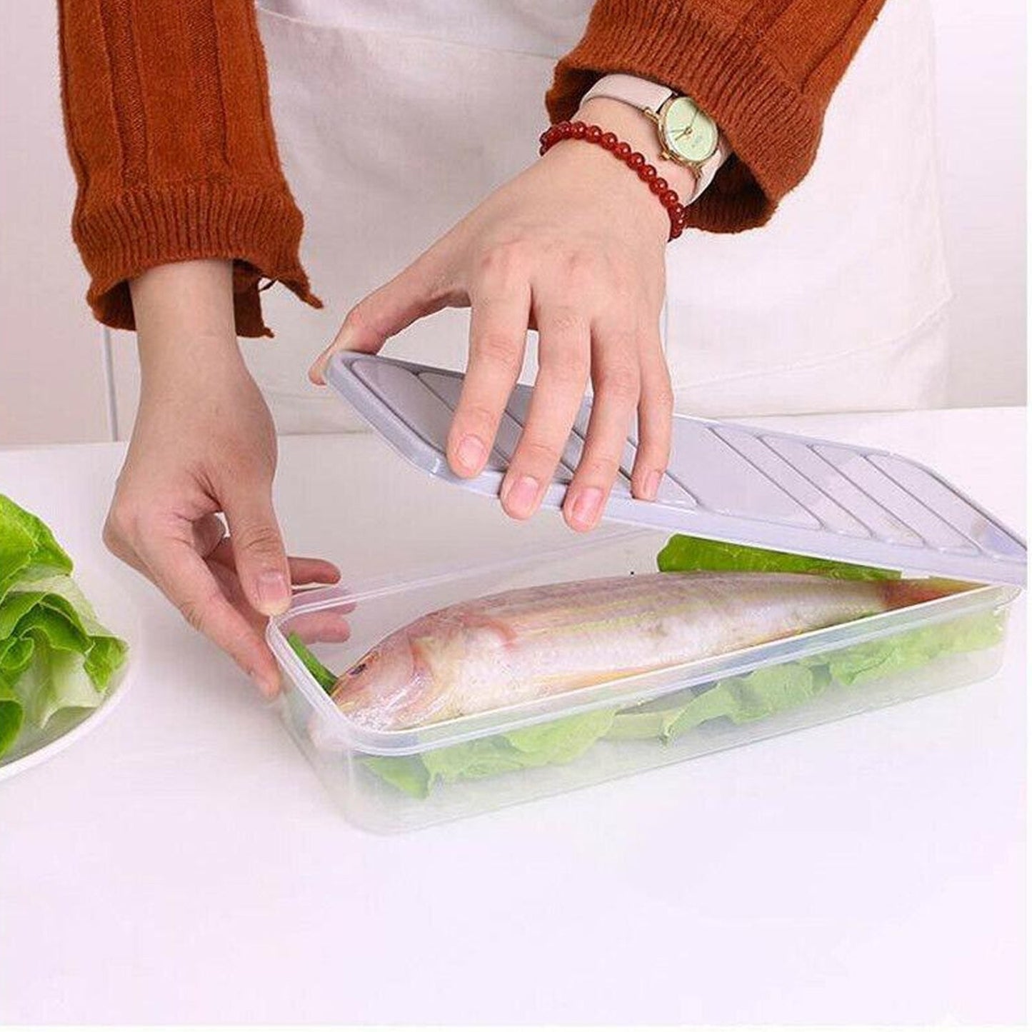 Plastic Food Storage Container for Fridge, fridge storage boxes with Lid Stackable Fridge Storage Containers freeze organizer items and storage, vegetable storage box for fridge, (3 Pcs set) - Springkart 