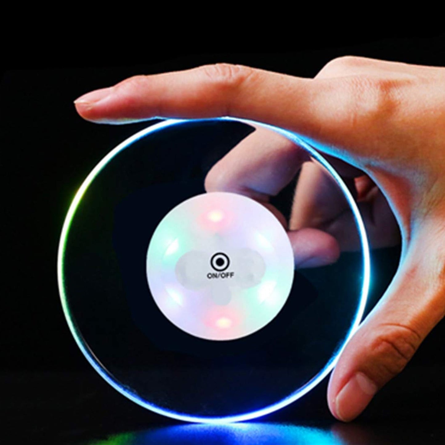 Colorful LED Cocktail Coaster, Round Ultra-Thin LED Drink Coaster (1 Pc) - Springkart 
