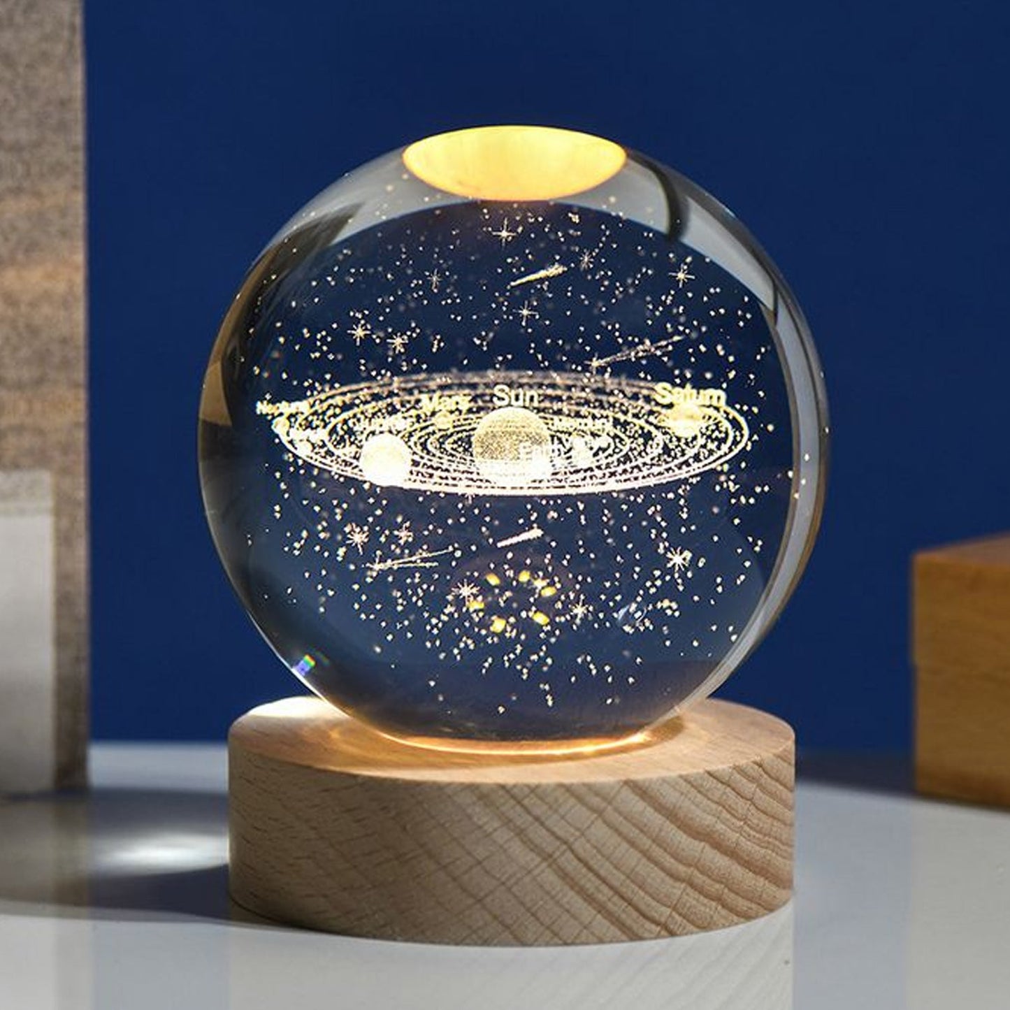 3D Astronomy Night Lamp Crystal Ball lamps With Base (1 Pc) - Springkart 