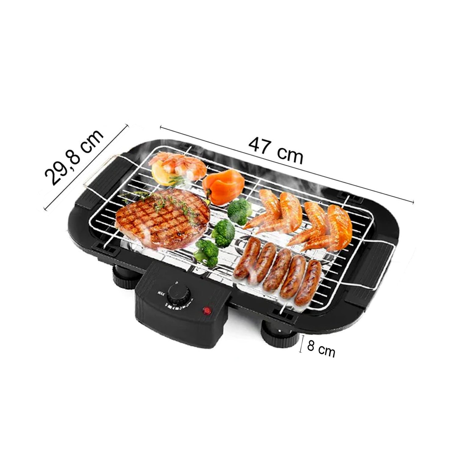 Smokeless Electric Indoor Barbecue Grill, 2000w - Springkart 