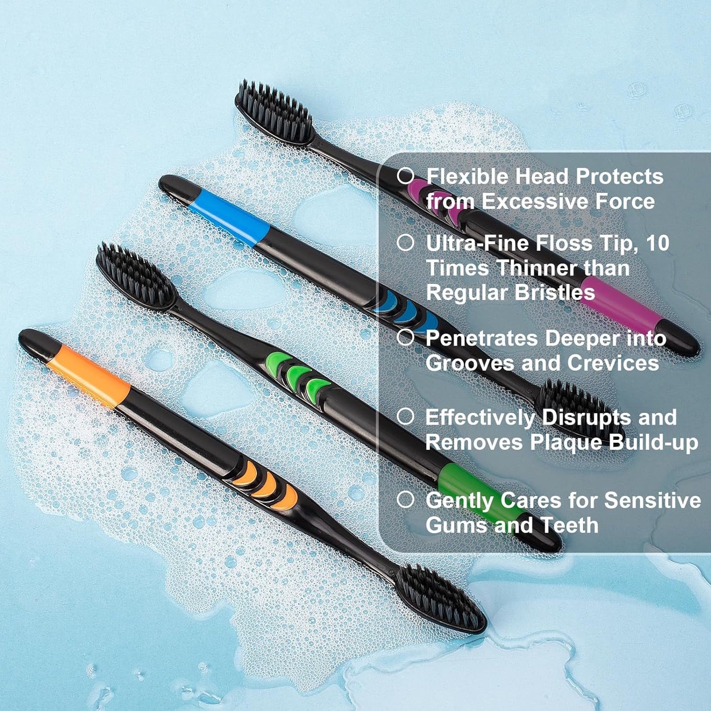 Plastic Toothbrush With Plastic Round Box for Men and Women, Kids, Adults Plastic Toothbrush (10 pcs Set)