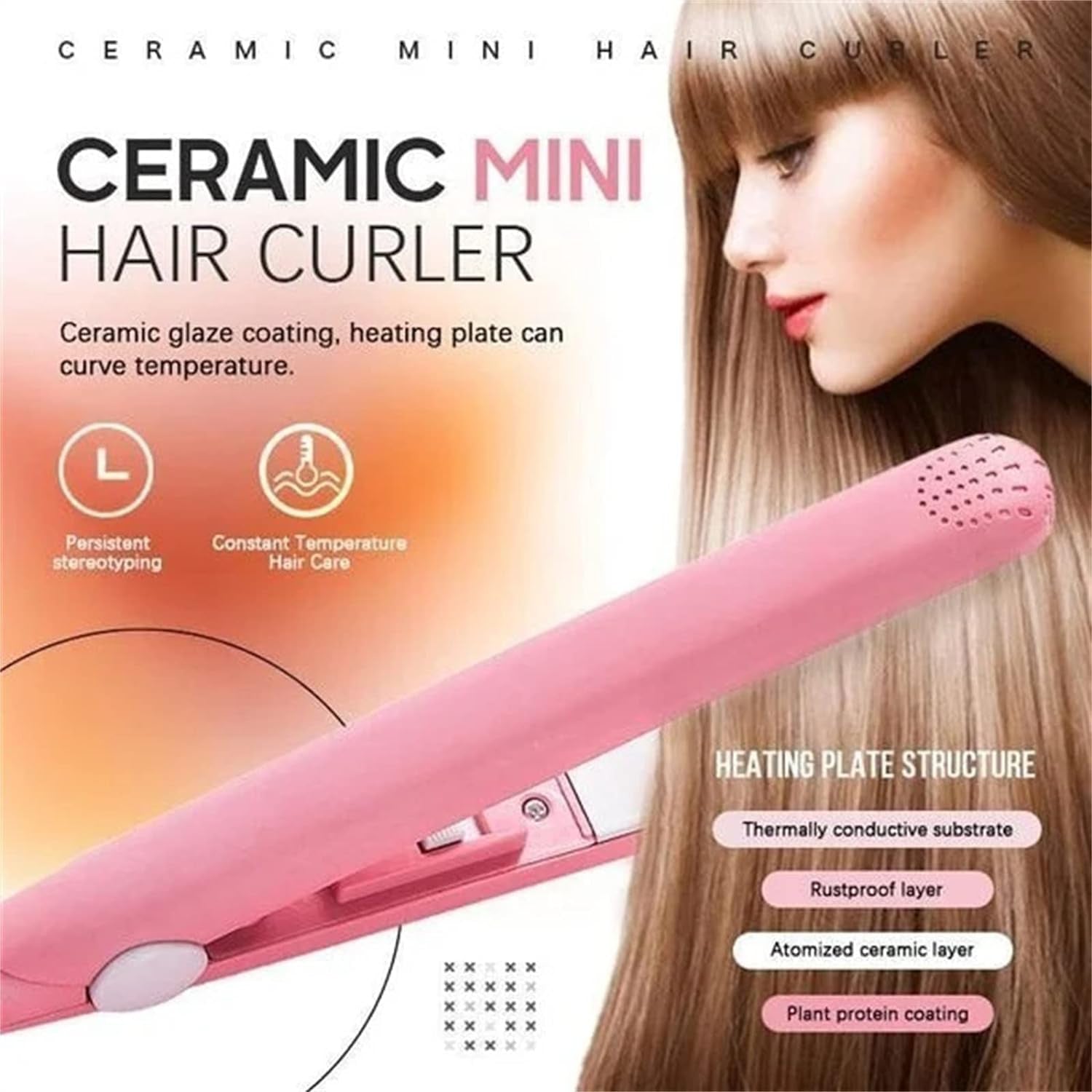 Beauty and Personal Care Professional Ceramic Plate Mini Hair Styler Straightener and Curler - Springkart 
