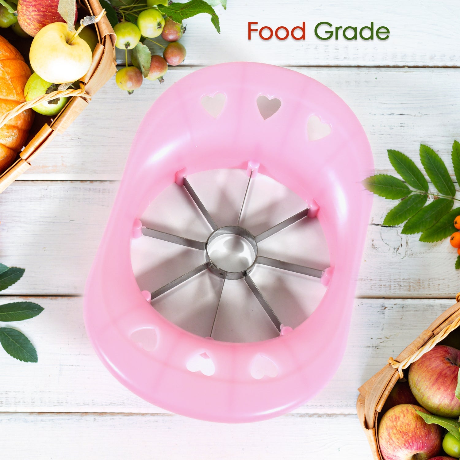 Multi Purpose Fruit Slicer Apple Cutter Regular With 8 Stainless Steel Blades Apple Slicer (1 Pc) - Springkart 