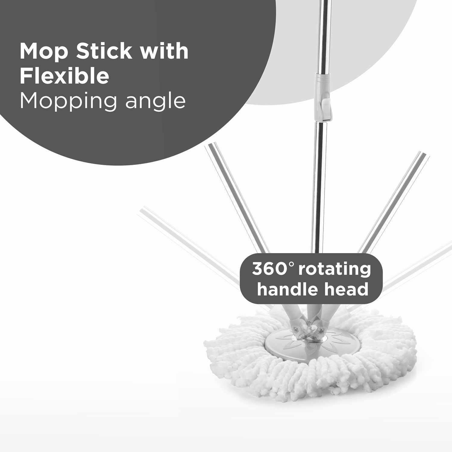 Mop with Bucket For Floor Cleaning With Steel Spin / Mop for Floor Cleaning / Floor Cleaner Mop / Spin Mop / Magic Mop / Mop Stick / Spin Mop Set with Bucket - Springkart 