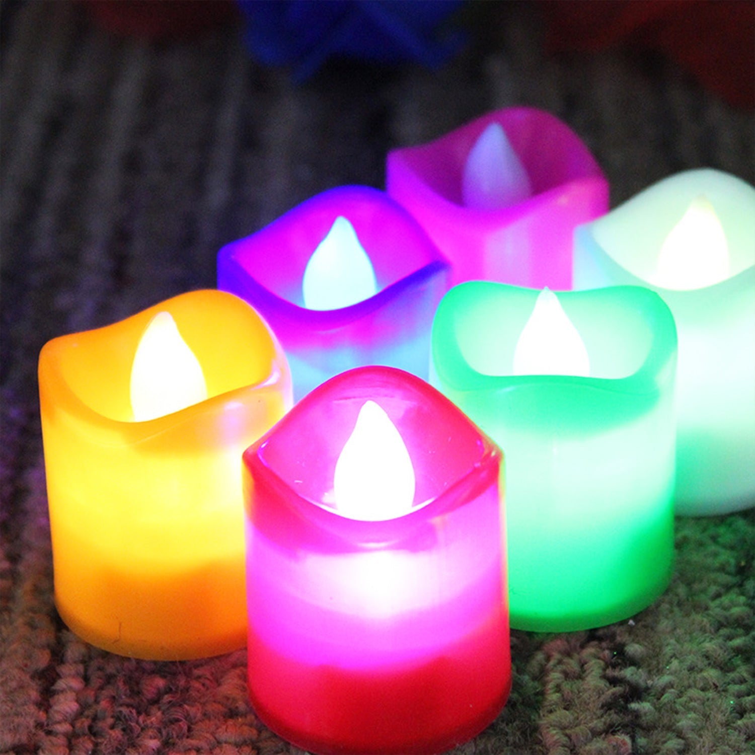 Festive Lighting for Any Occasion: 24 Pack LED Tealight Candles (Multicolor) - Springkart 