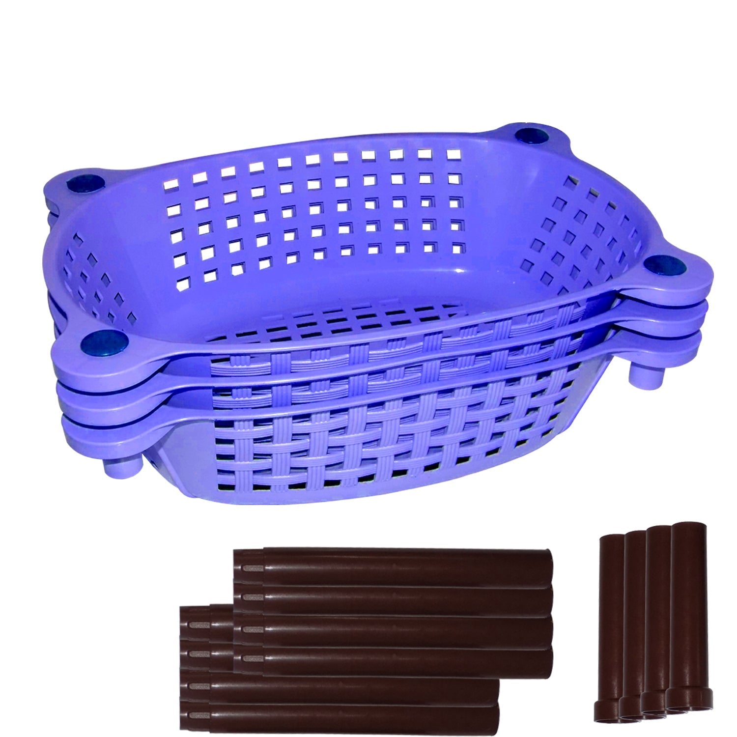 Multipurpose Plastic Storage Rack Organiser - 3 pcs - Springkart 