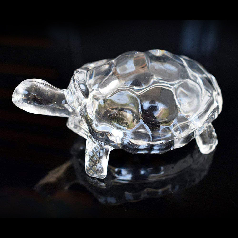 Crystal Glass Turtle-Tortoise for Feng Shui and Vastu - Springkart 