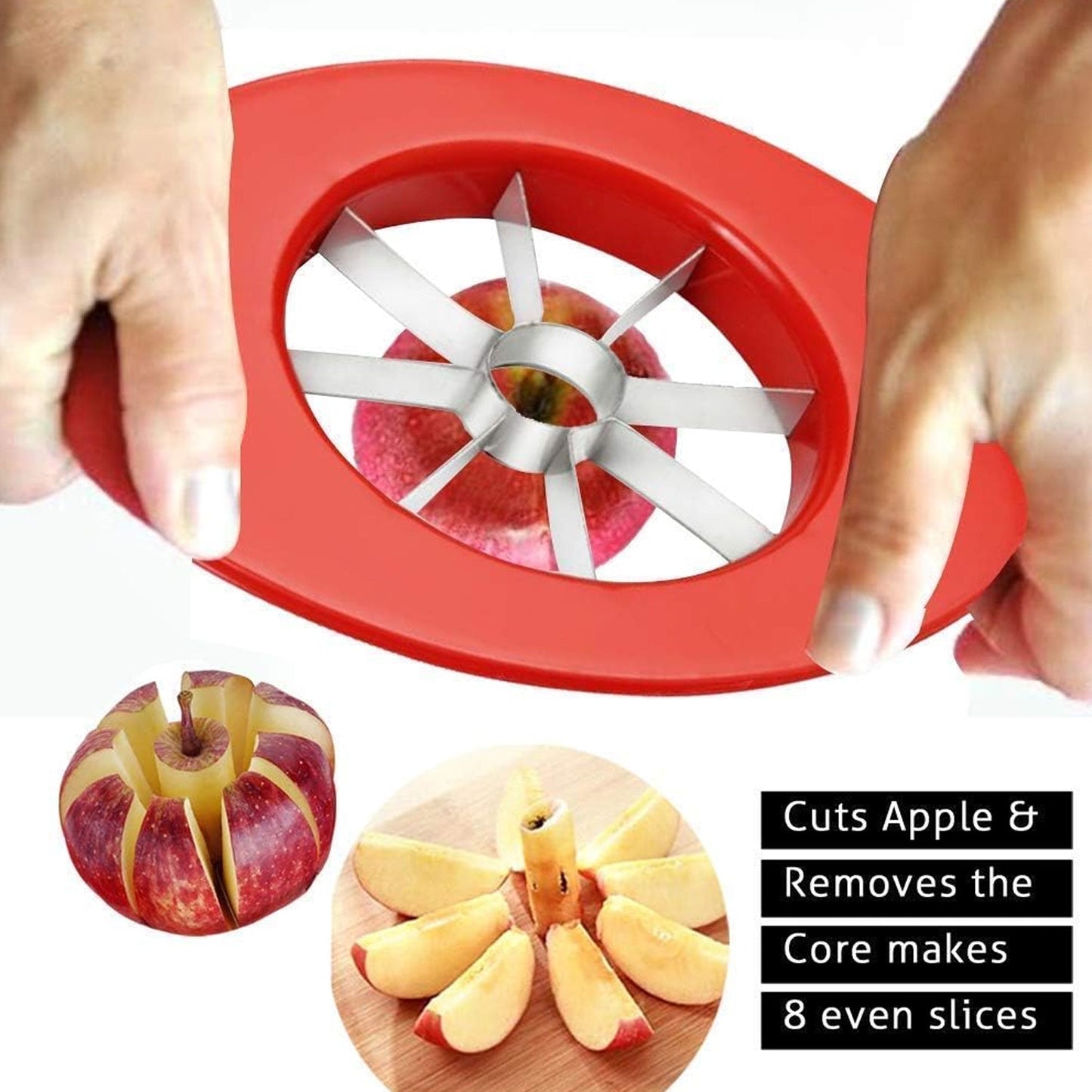 Apple Cutter / Slicer with plastic 8 Blades Heavy Plastic Apple Cutter - Springkart 