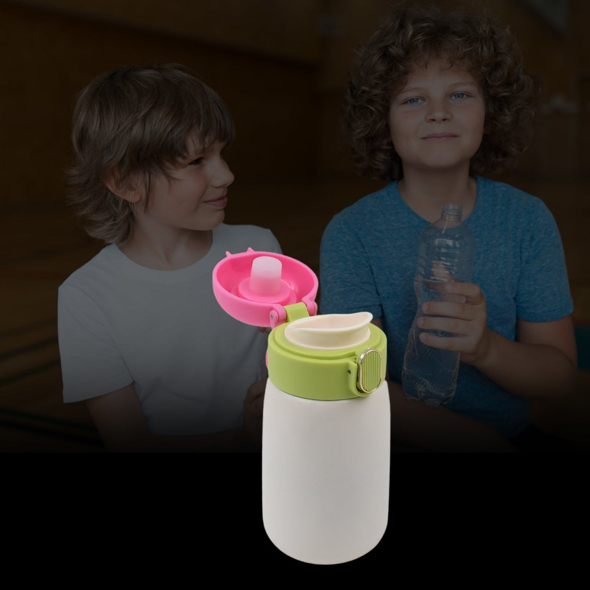 Double walled Stainless Steel Water Bottle & push button Open (350 ML Approx) - Springkart 