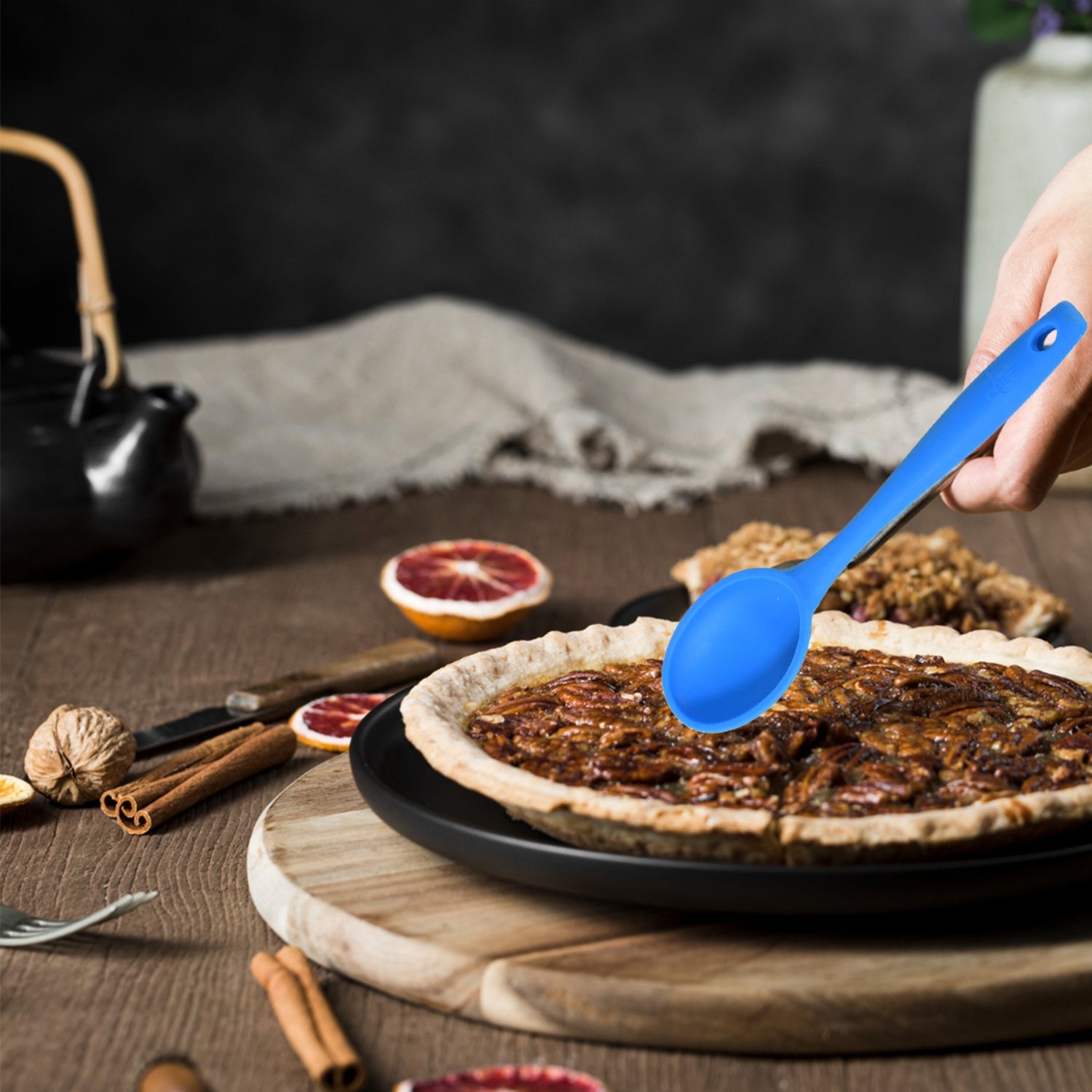 Multipurpose Silicone Spoon, Silicone Basting Spoon Non-Stick Kitchen Utensils Household Gadgets Heat-Resistant Non Stick Spoons Kitchen Cookware Items For Cooking and Baking (6 Pcs Set) - Springkart 