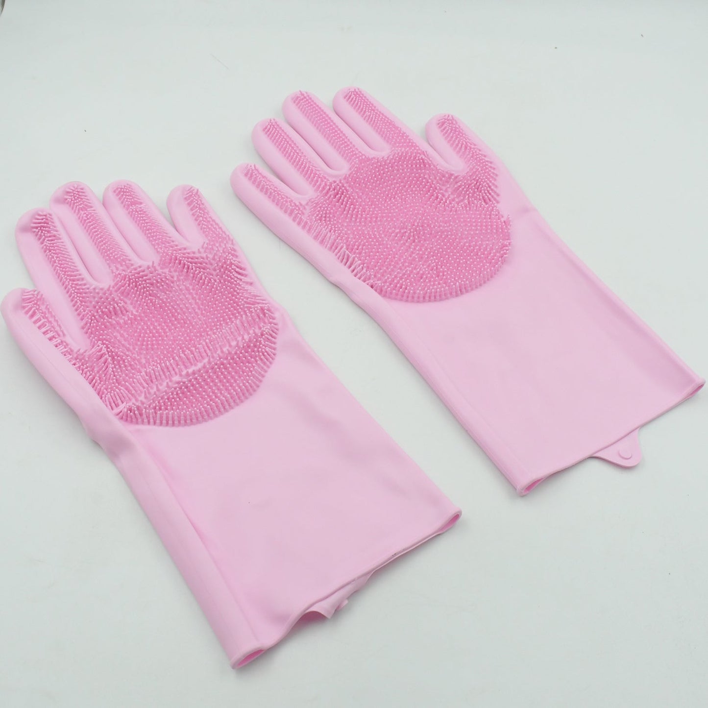 Dishwashing Gloves with Scrubber| Silicone Cleaning Reusable Scrub Gloves for Wash Dish Kitchen| Bathroom| Pet Grooming Wet and Dry Glove (1 Pair , 196Gm) - Springkart 