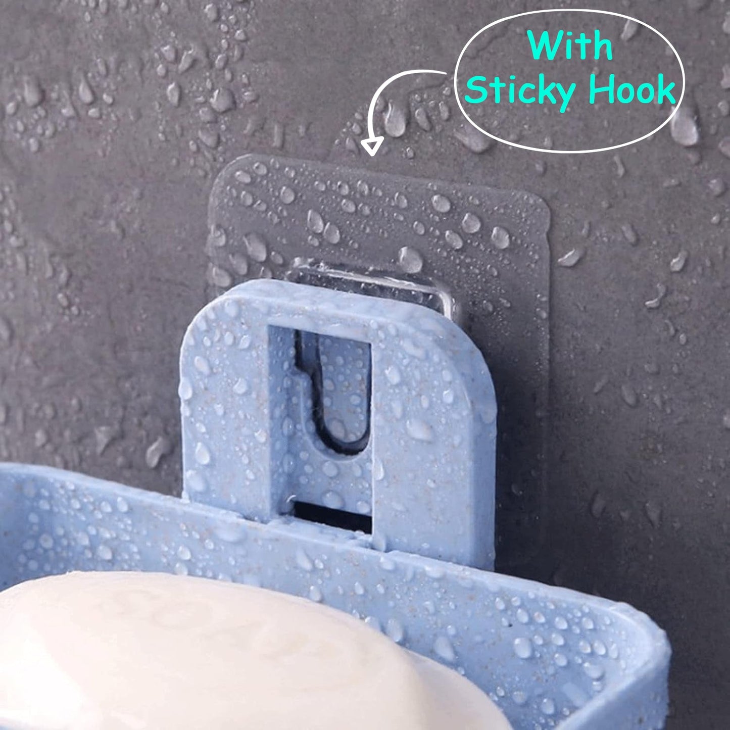 Adhesive Sticker Soap 2 Layer Dish Holder Wall Mounted Bathroom Shower Soap Holder Saver Box Storage Organizer Rack, ABS Plastic (Double Layers / 2 pcs set) - Springkart 
