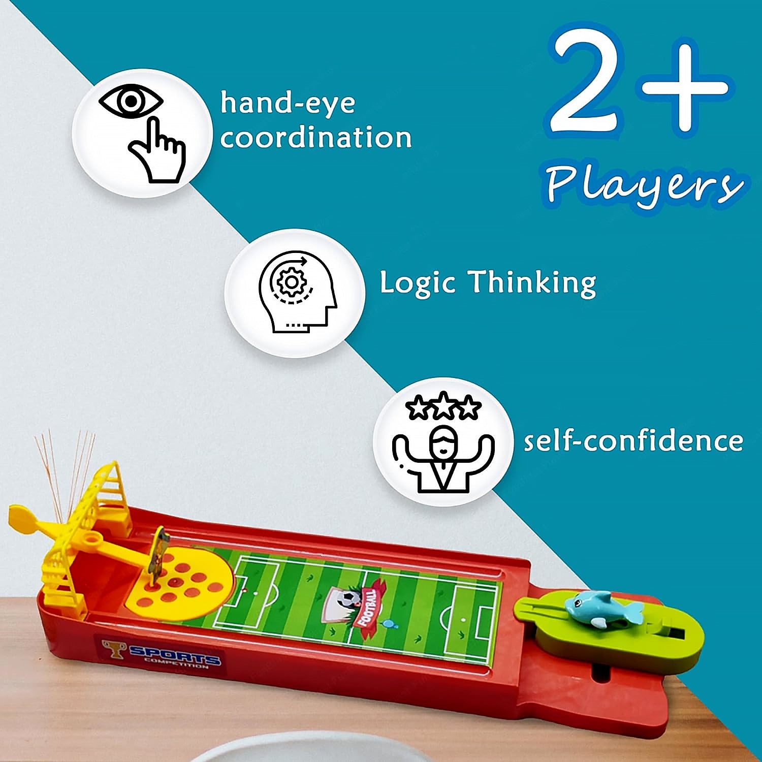 Mini Table Top Finger Football Game for Kids-Desktop Game for Kids & Adults, Fun Indoor Finger Bowling Game for Boys & Girls, Family Board Game - Springkart 