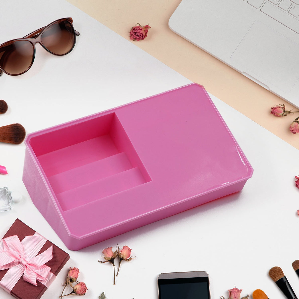 Makeup Organiser Cosmetic Makeup Lipstick Storage Box with Drawer Plastic Case Holder Skin Care Products (1 Pc) - Springkart 