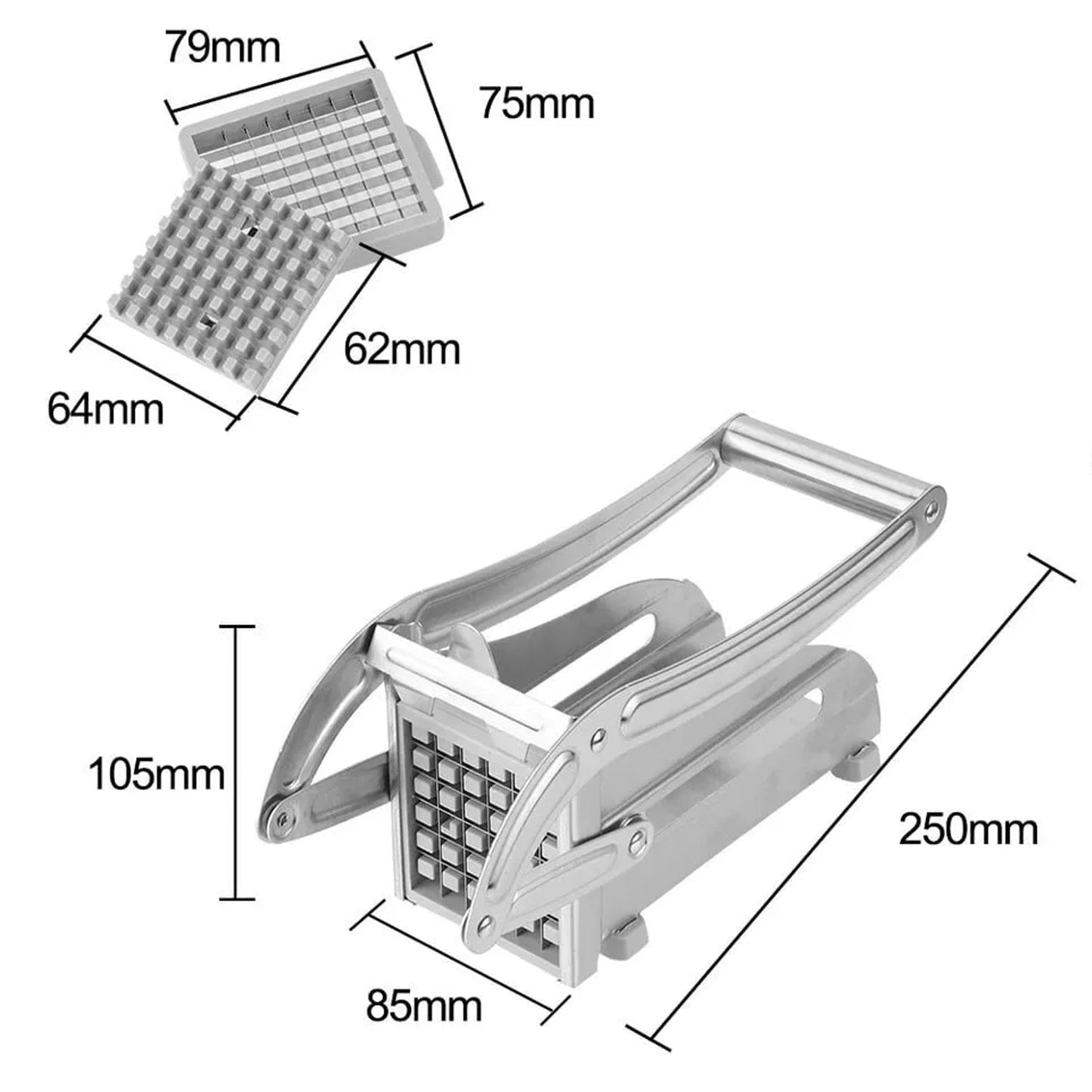 Stainless Steel French Fries Potato Chips Strip Cutter Machine - Springkart 