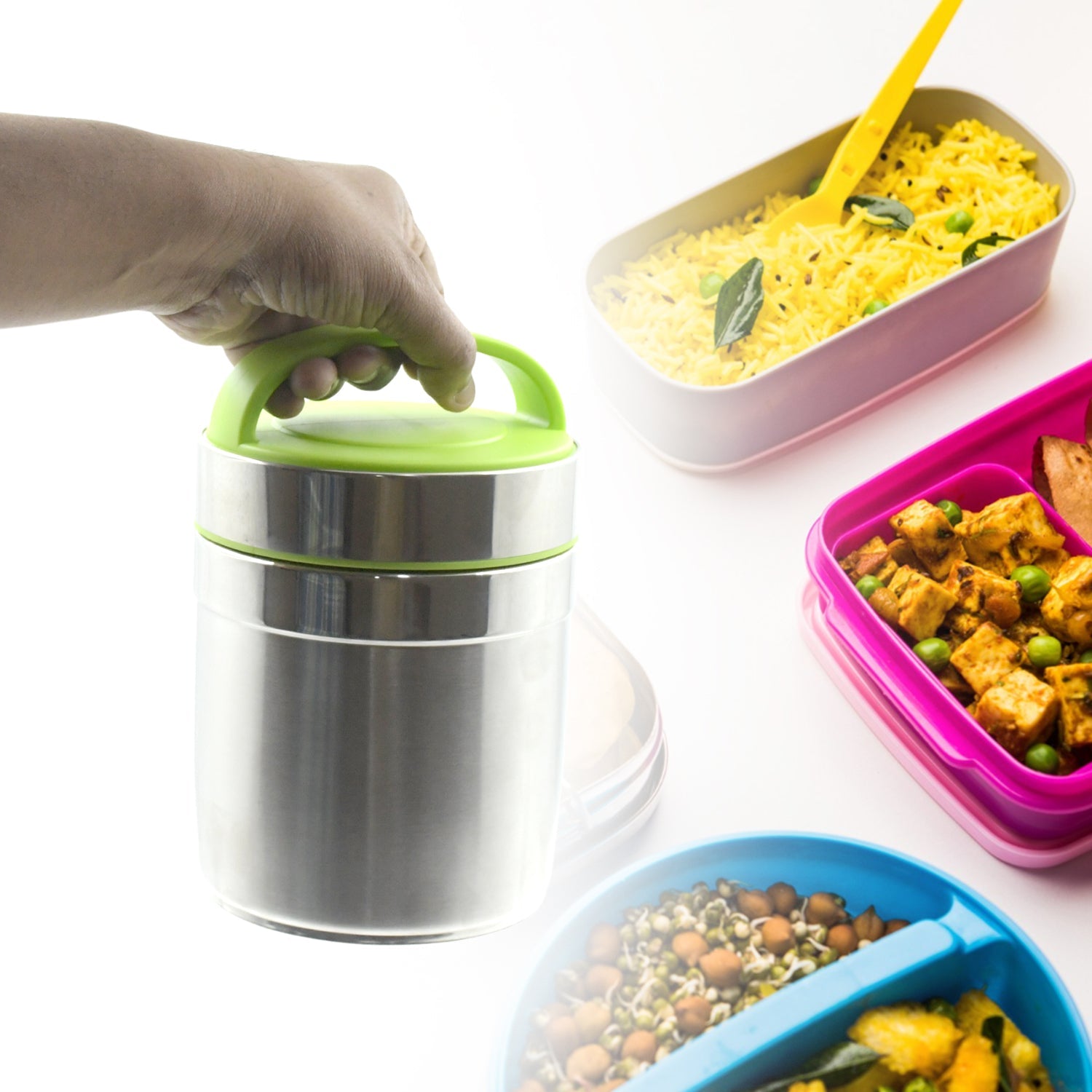 LEAK-PROOF THERMOS FLASK FOR HOT FOOD, WARM SOUP CUP, VACUUM INSULATED LUNCH BOX, FOOD BOX FOR THERMAL CONTAINER FOR FOOD STAINLESS STEEL (1.6 L) - Springkart 