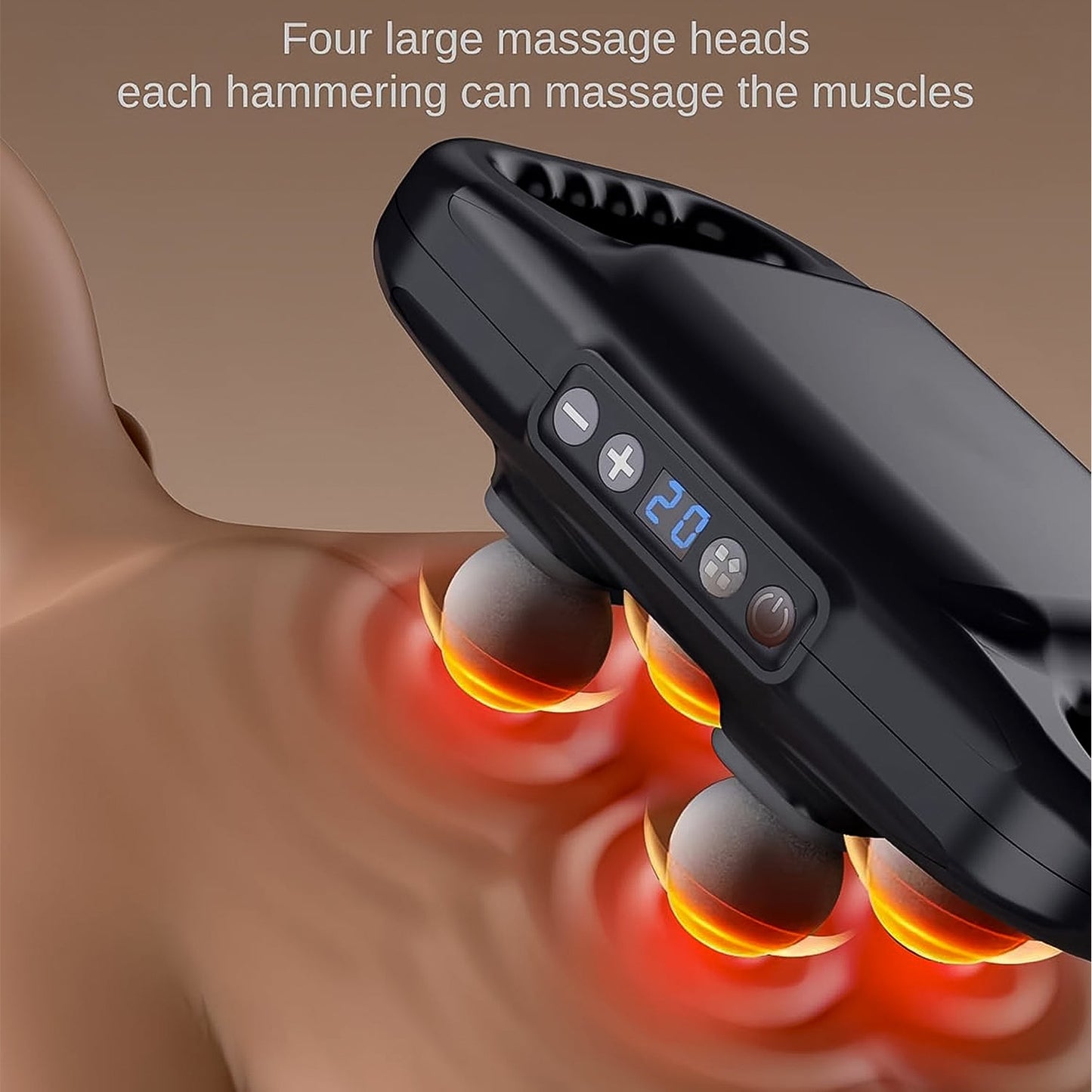Handheld Full Body Massager 4-Head Massage Gun (1 Pc / Mix Color) - Springkart 