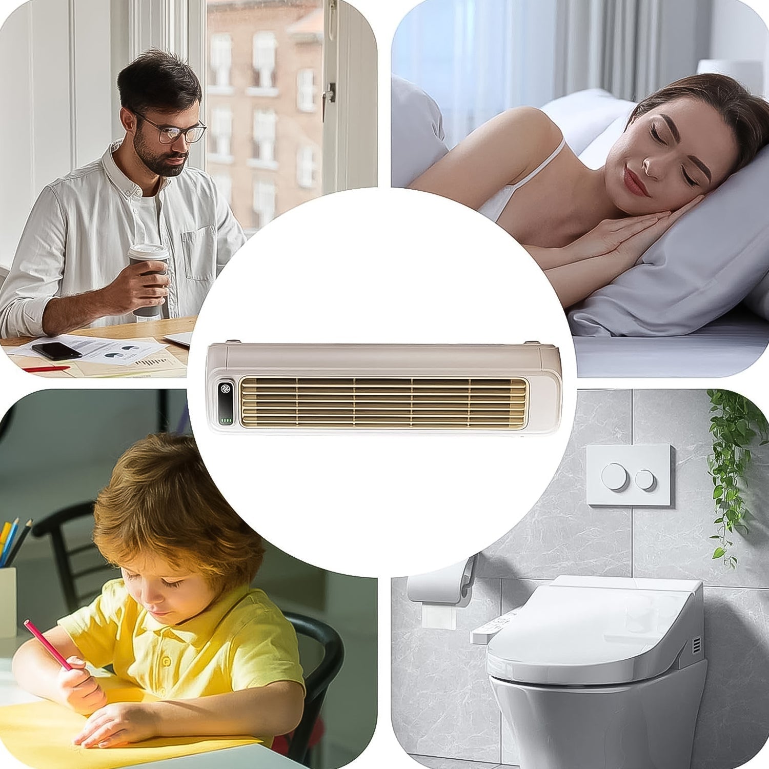 Portable Air Conditioning Cooling Fan (1 Pc / With 2 Pc Adhesive Hook) - Springkart 