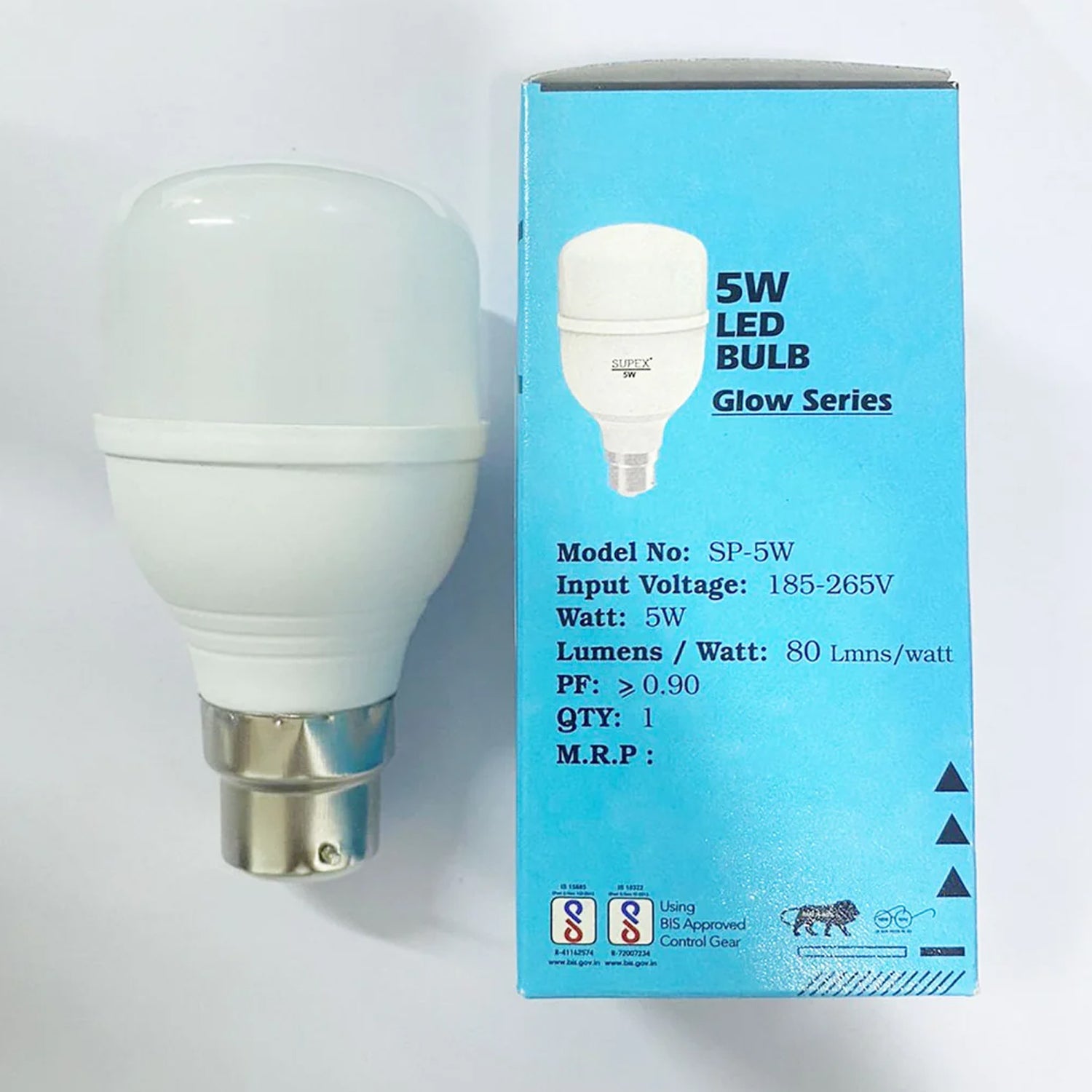 High-Power 5 W LED Light Bulb, Brightness LED Bulb White, General Lighting Bulb, Energy Saver Superior Light , LED Bulb, Cool White For every room: bedroom, living room, kitchen, garage, bathroom (5 Watt) - Springkart 