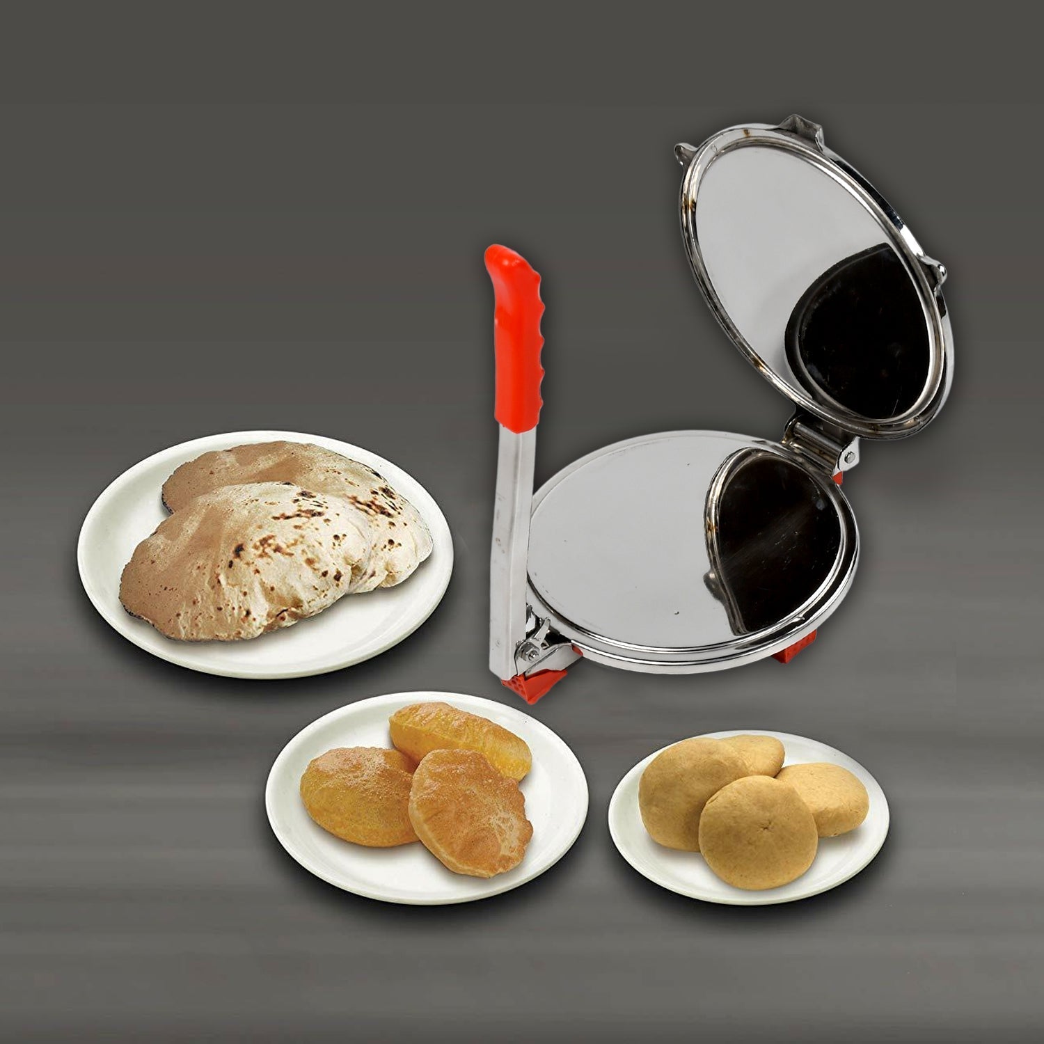 PURI PRESS MAKER - STAINLESS STEEL PURI MAKER PRESS MACHINE - ROTI CHAPATI PRESSER FOR HOME -KHAKHRA- PURI MAKER PRESS MACHINE WITH HANDLE, MANUAL PURI MAKER (MEDIUM) - Springkart 