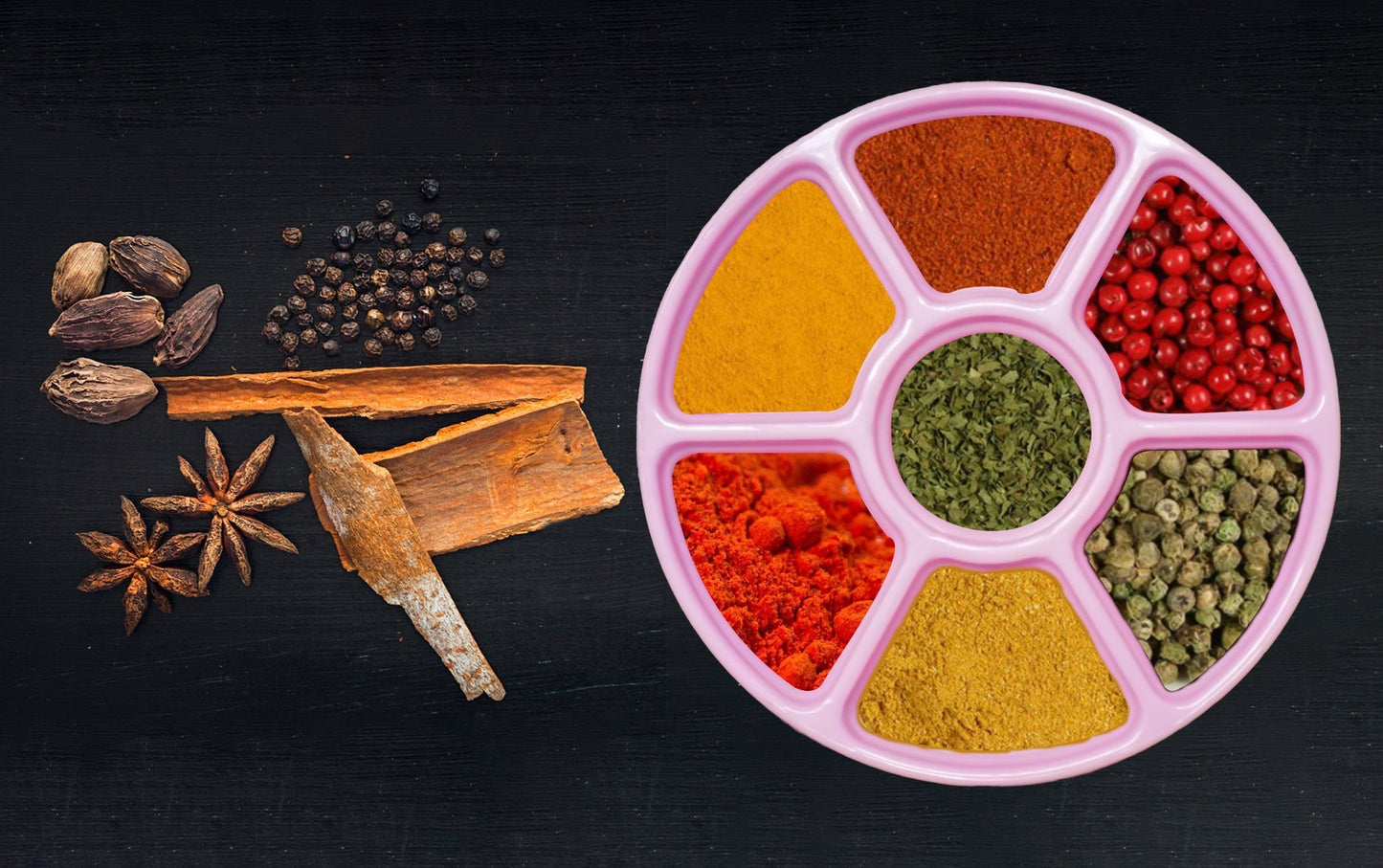 Mini Spice Box / Masala Dabba with 7 Compartments - Springkart 