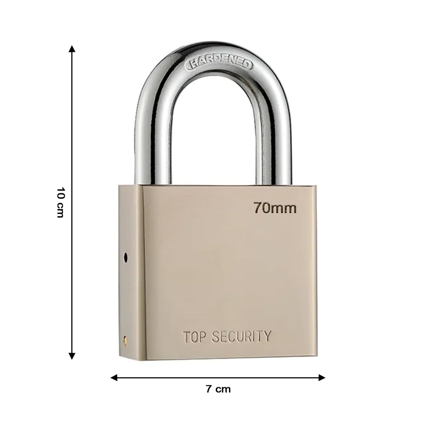 Heavy Steel Premium Square Padlock 70mm With 4 Keys | Multipurpose Hardened Shackle Padlock for Door, Gate, Shutter and Home - Springkart 