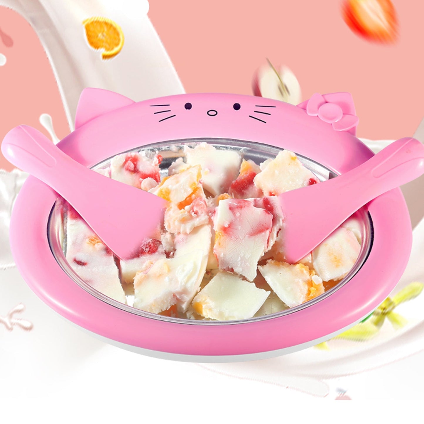 Ice-Frying Machine, Mini Ice Machine for Summer with Cartoon design Home Fried Ice Cream Machine - Springkart 