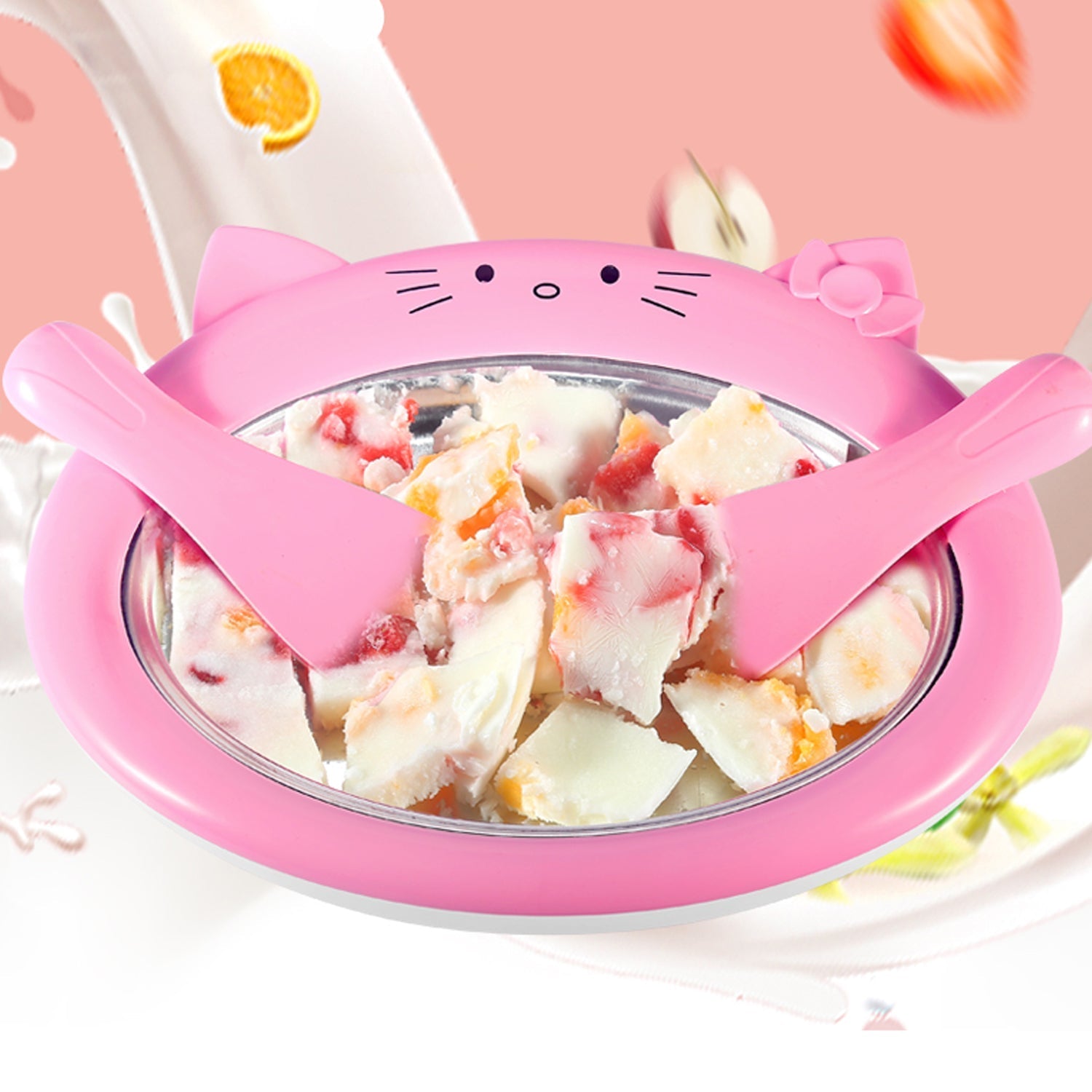 Ice-Frying Machine, Mini Ice Machine for Summer with Cartoon design Home Fried Ice Cream Machine - Springkart 