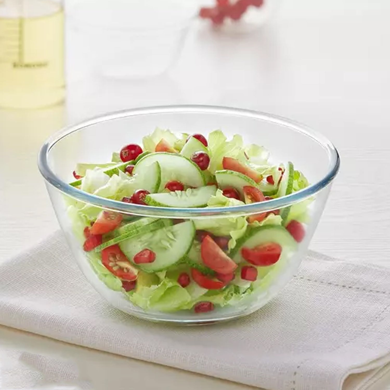 Bista Glass Serving & Mixing Bowls with Plastic Lid | Oven & Microwave Safe & Dishwasher Safe | Scratch Resistant | Transparent | For Household Gift For Birthday (3 Pcs set / 250 ML Approx) - Springkart 
