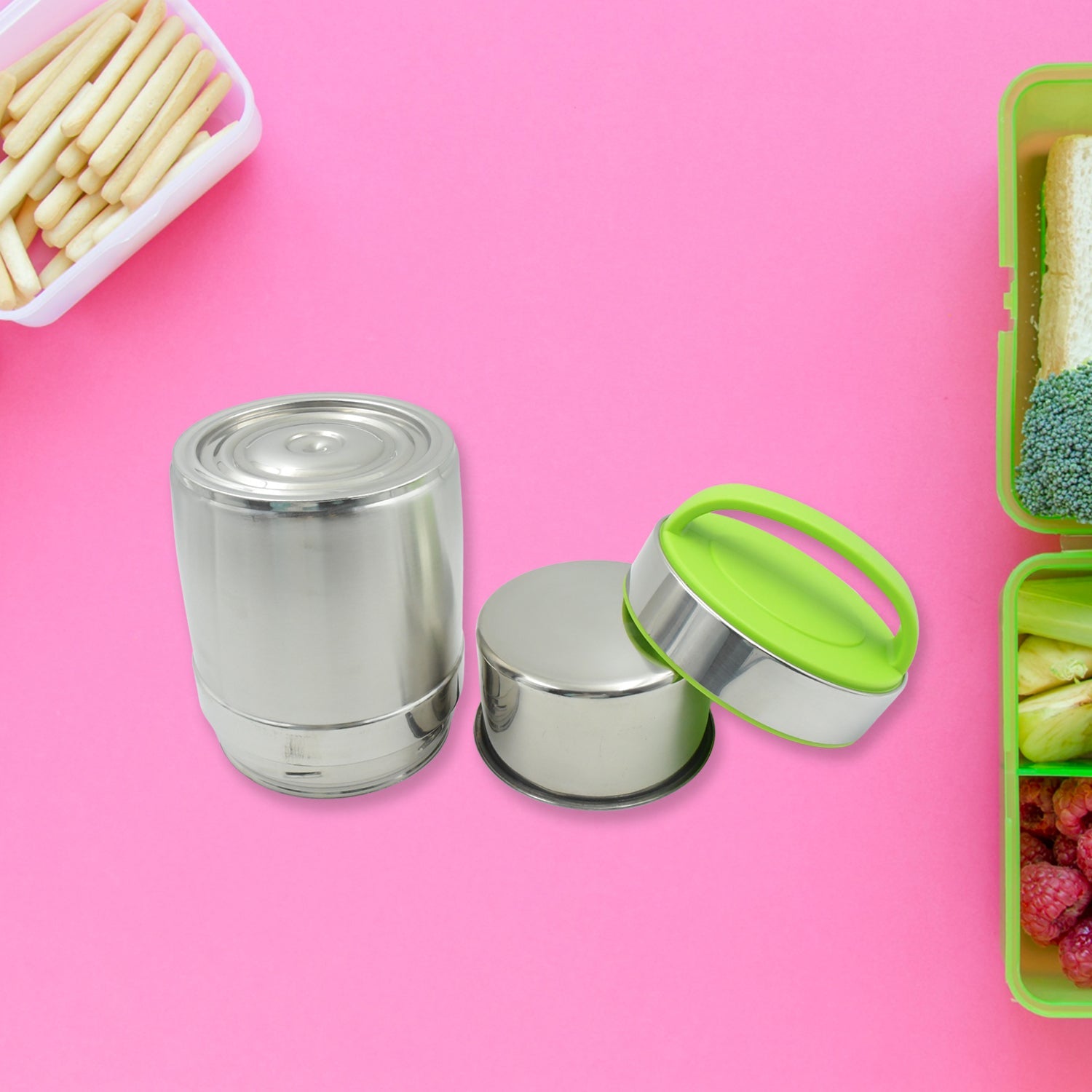 LEAK-PROOF THERMOS FLASK FOR HOT FOOD, WARM SOUP CUP, VACUUM INSULATED LUNCH BOX, FOOD BOX FOR THERMAL CONTAINER FOR FOOD STAINLESS STEEL (1.8 L) - Springkart 