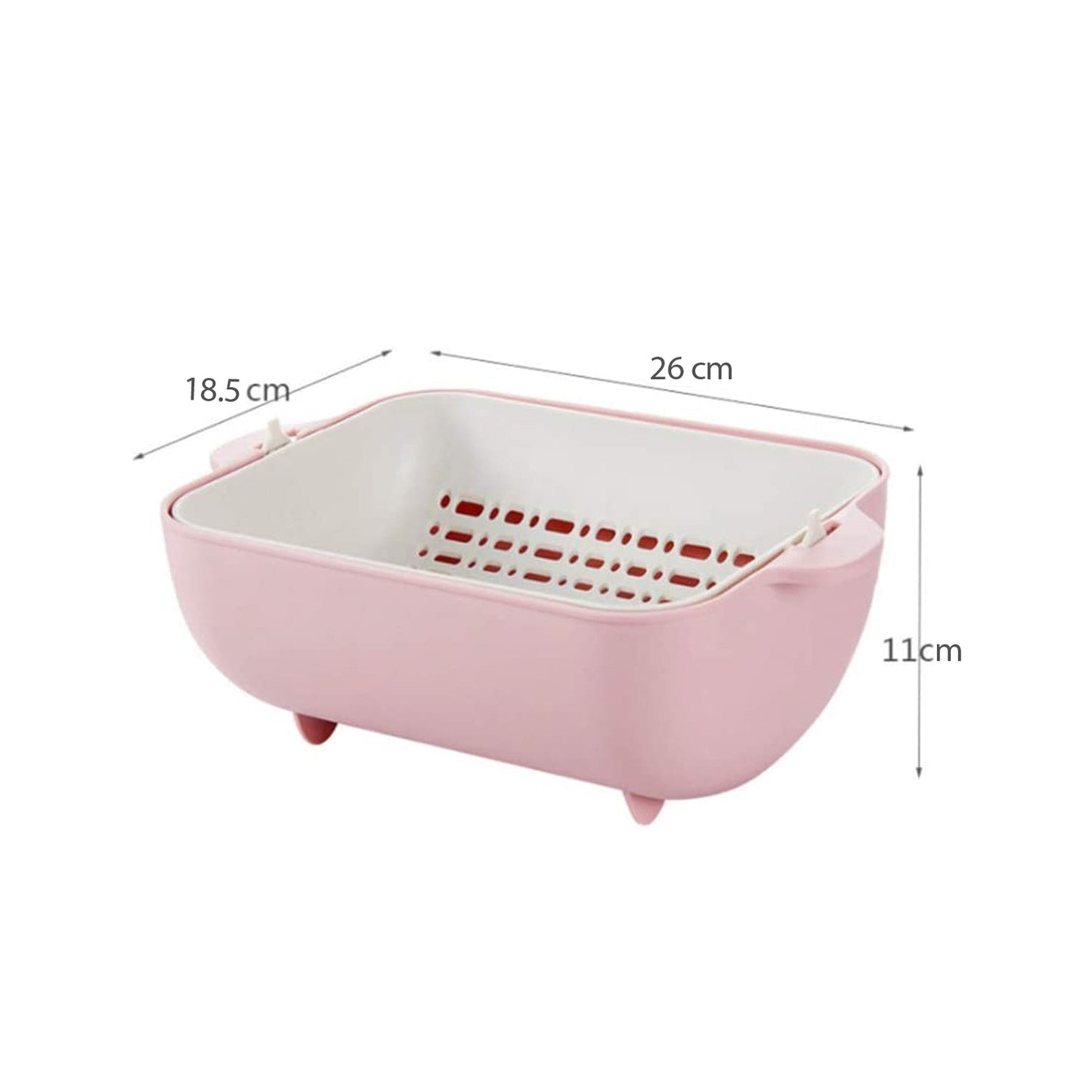 Multifunctional BPA Free Double Layered Plastic Rotatable Strainer Basket (Multicolor) - Springkart 